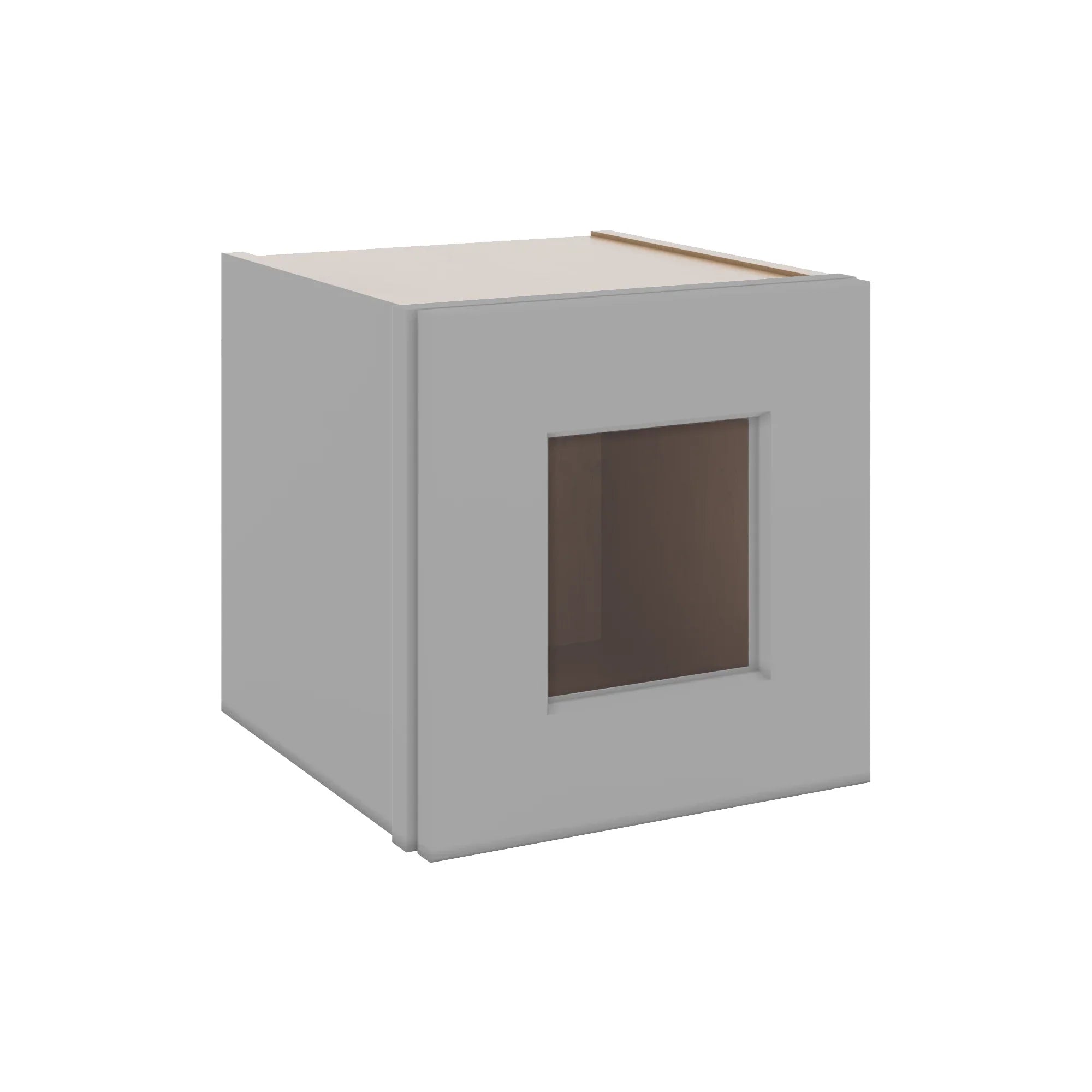 J&K Castle Grey S5 Wall Glass Cabinet - 12" W x 12" H (No Glass Insert)