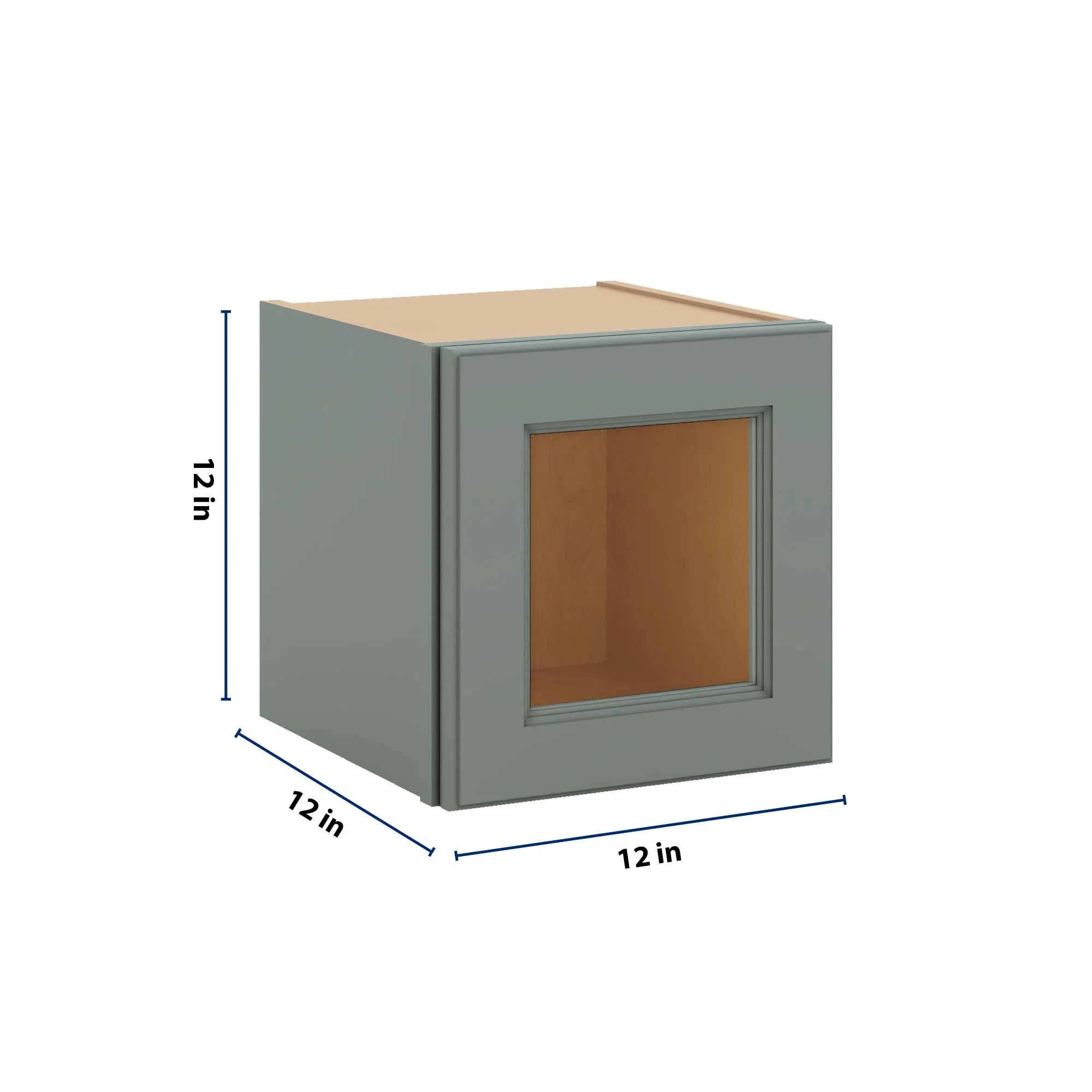 J&K Sage E3 Wall Glass Cabinet - 12" W x 12" H (No Glass Insert)