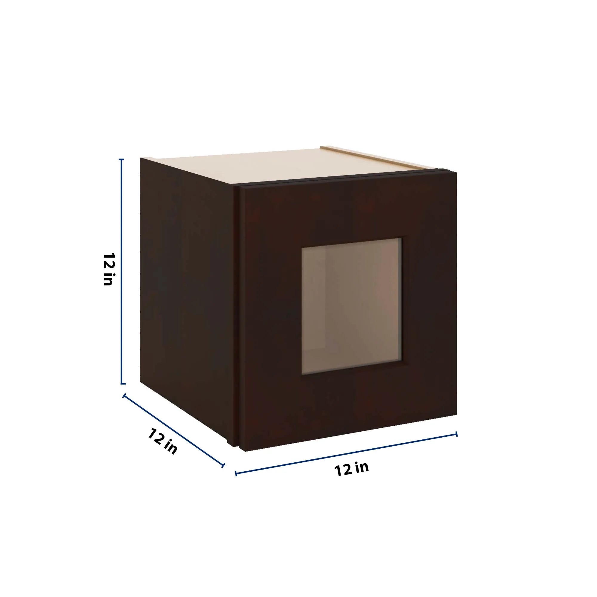 J&K Java Coffee S1 Wall Glass Cabinet - 12" W x 12" H (No Glass Insert)