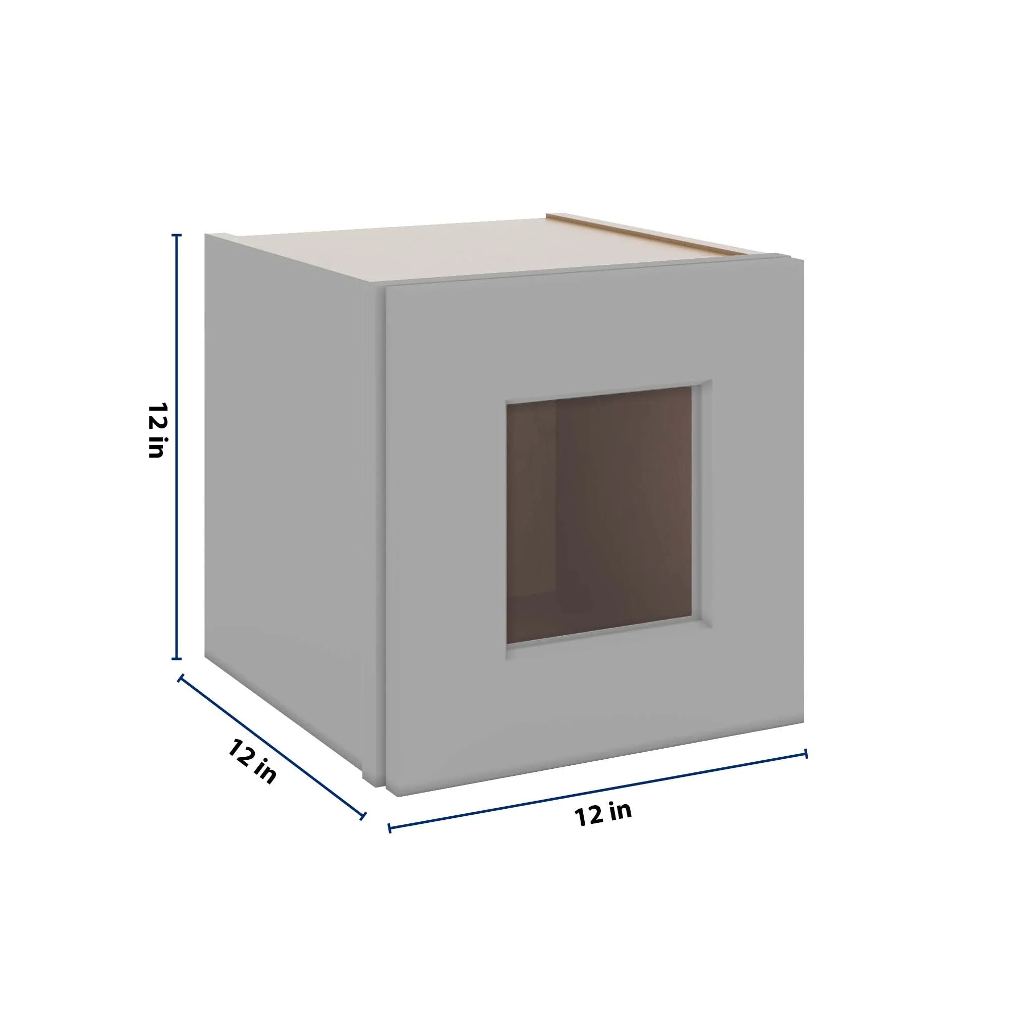 J&K Castle Grey S5 Wall Glass Cabinet - 12" W x 12" H (No Glass Insert)