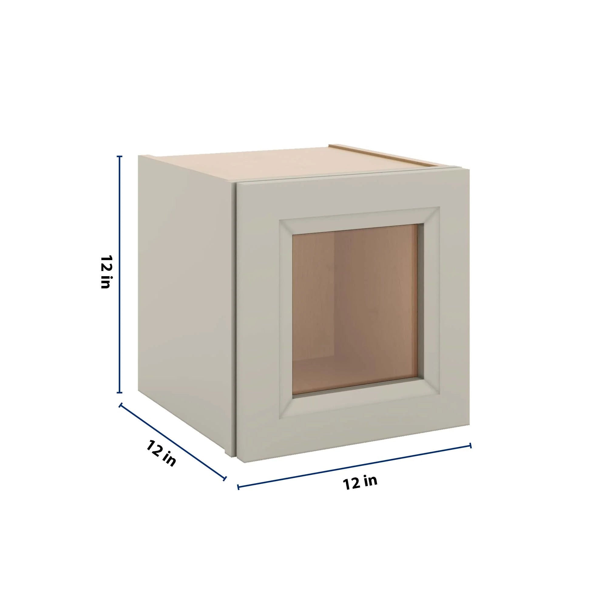 J&K Pebble B6 Wall Glass Cabinet - 12" W x 12" H (No Glass Insert)
