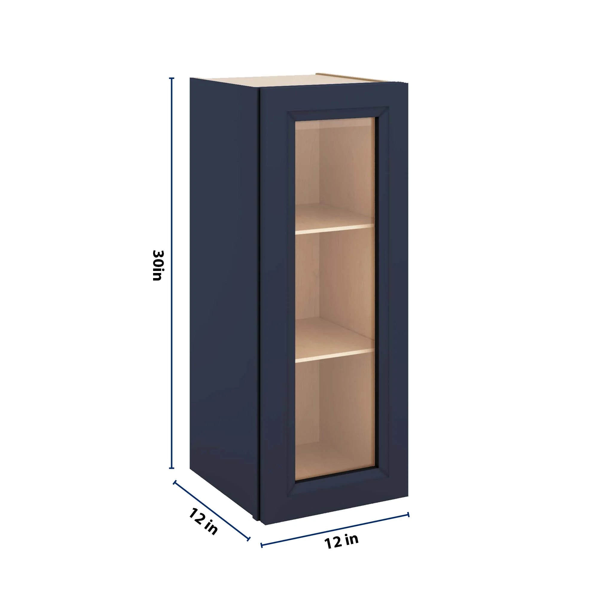 J&K Naval B7 Wall Glass Cabinet - 12" W x 30" H (No Glass Insert)