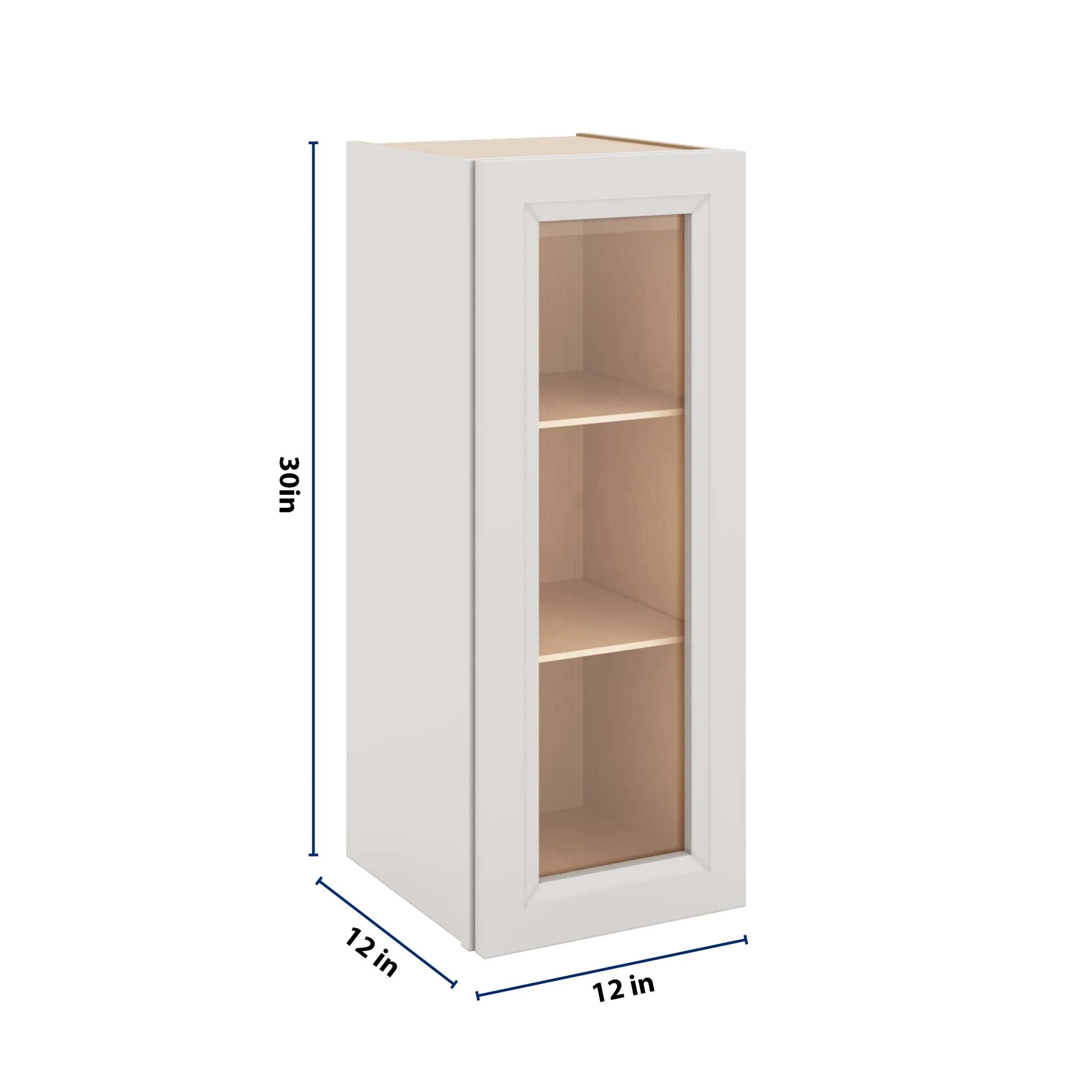J&K Pure B5 Wall Glass Cabinet - 12" W x 30" H (No Glass Insert)