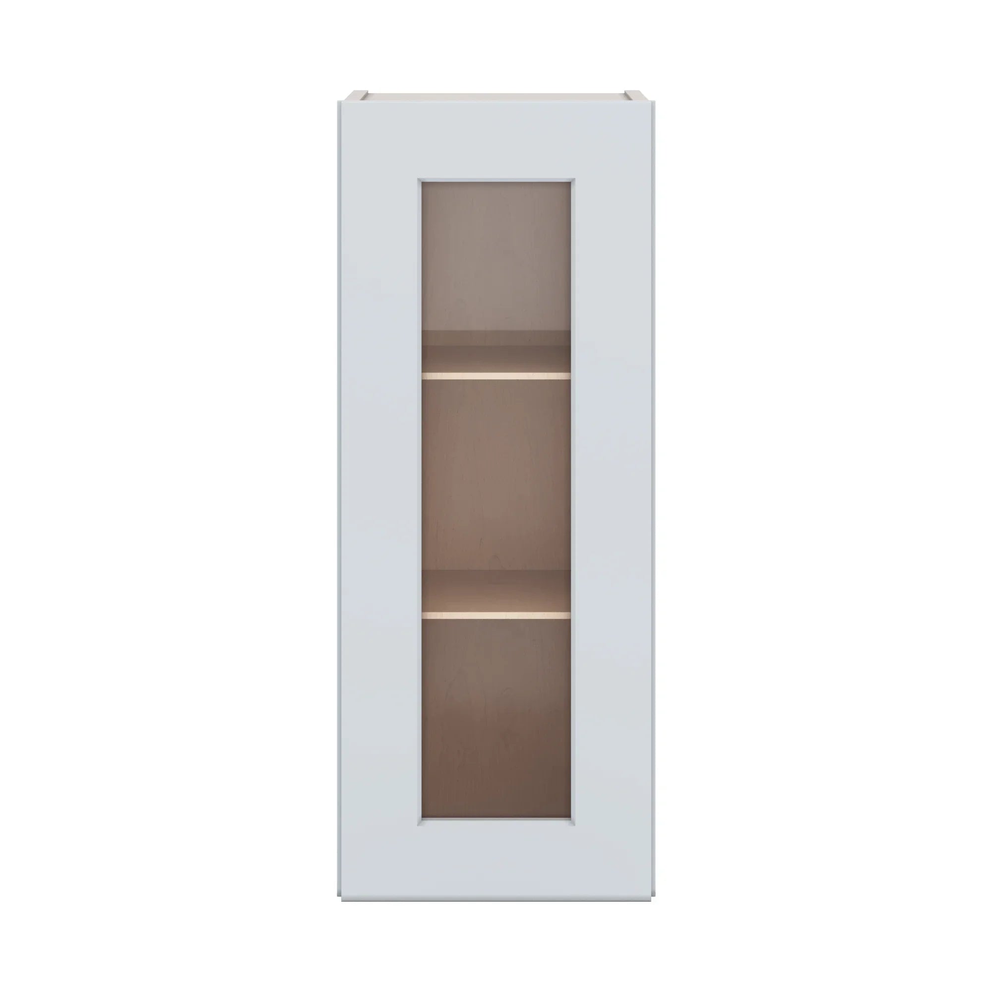 J&K White Shaker S8 Wall Glass Cabinet 12" W x 30" H (No Glass Insert)