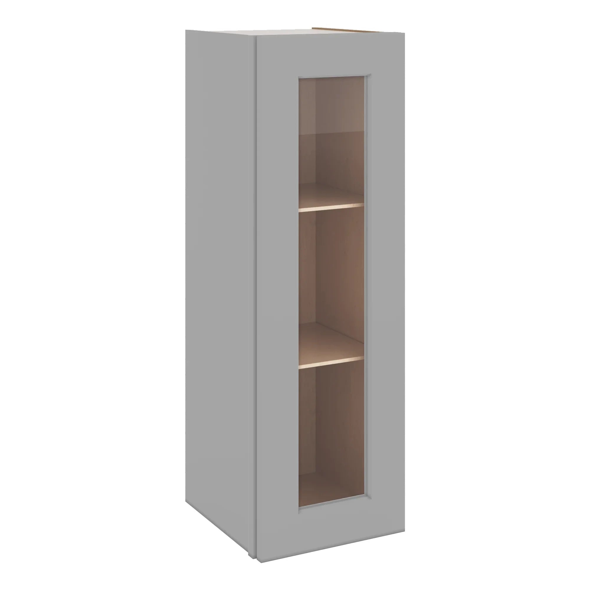 J&K Castle Grey S5 Wall Glass Cabinet - 12" W x 36" H (No Glass Insert)