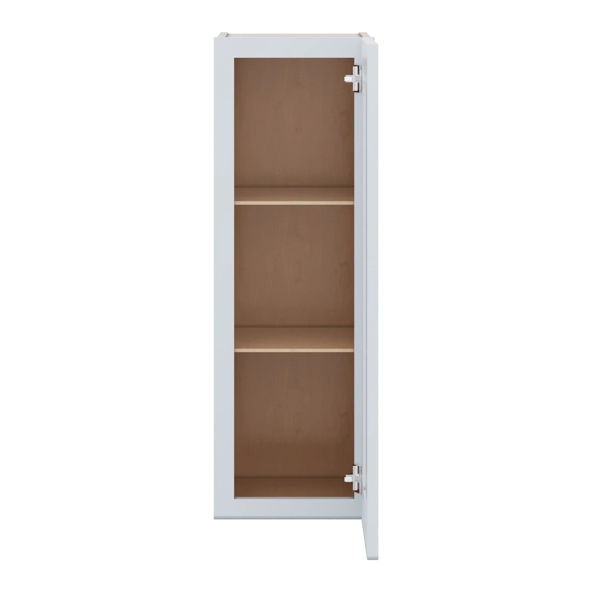 J&K White Shaker S8 Wall Glass Cabinet 12" W x 36" H (No Glass Insert)