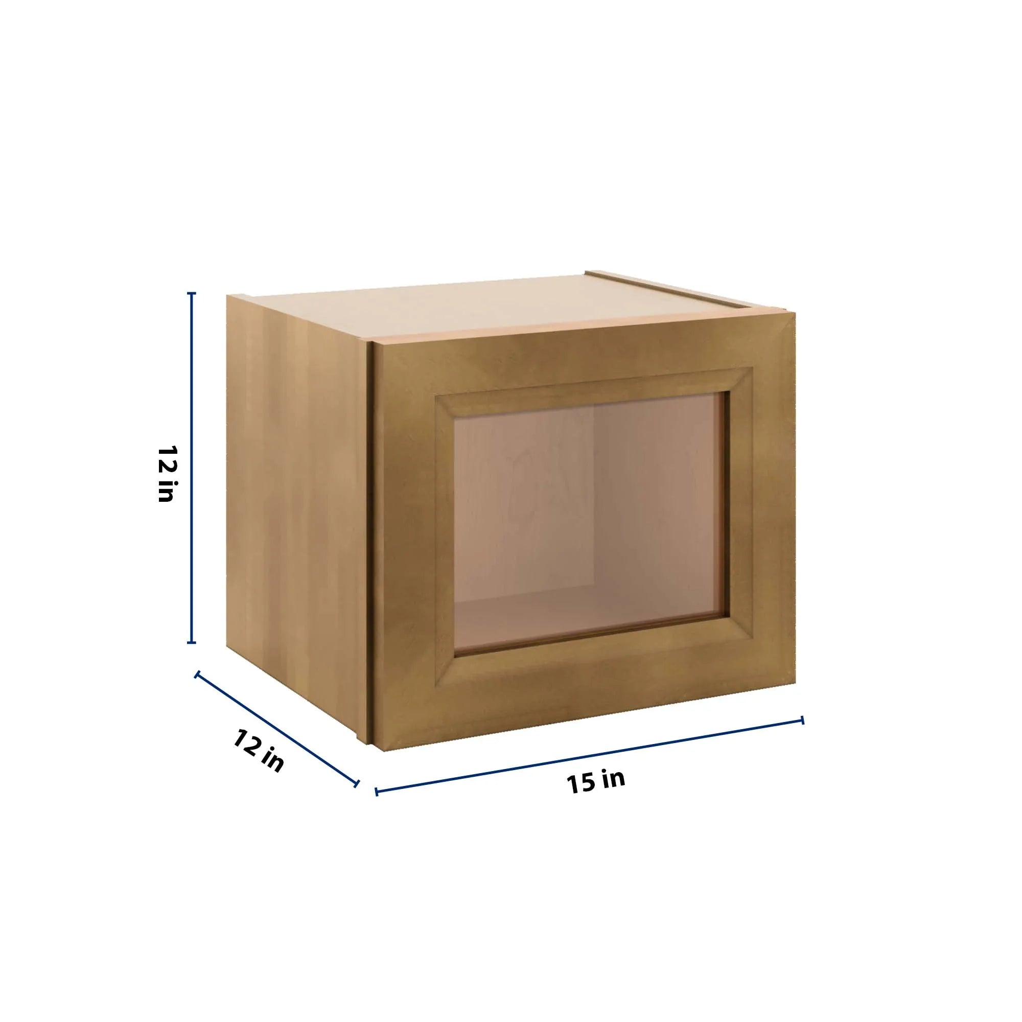 J&K Butterscotch B8 Wall Glass Cabinet - 15" W x 12" H (No Glass Insert)