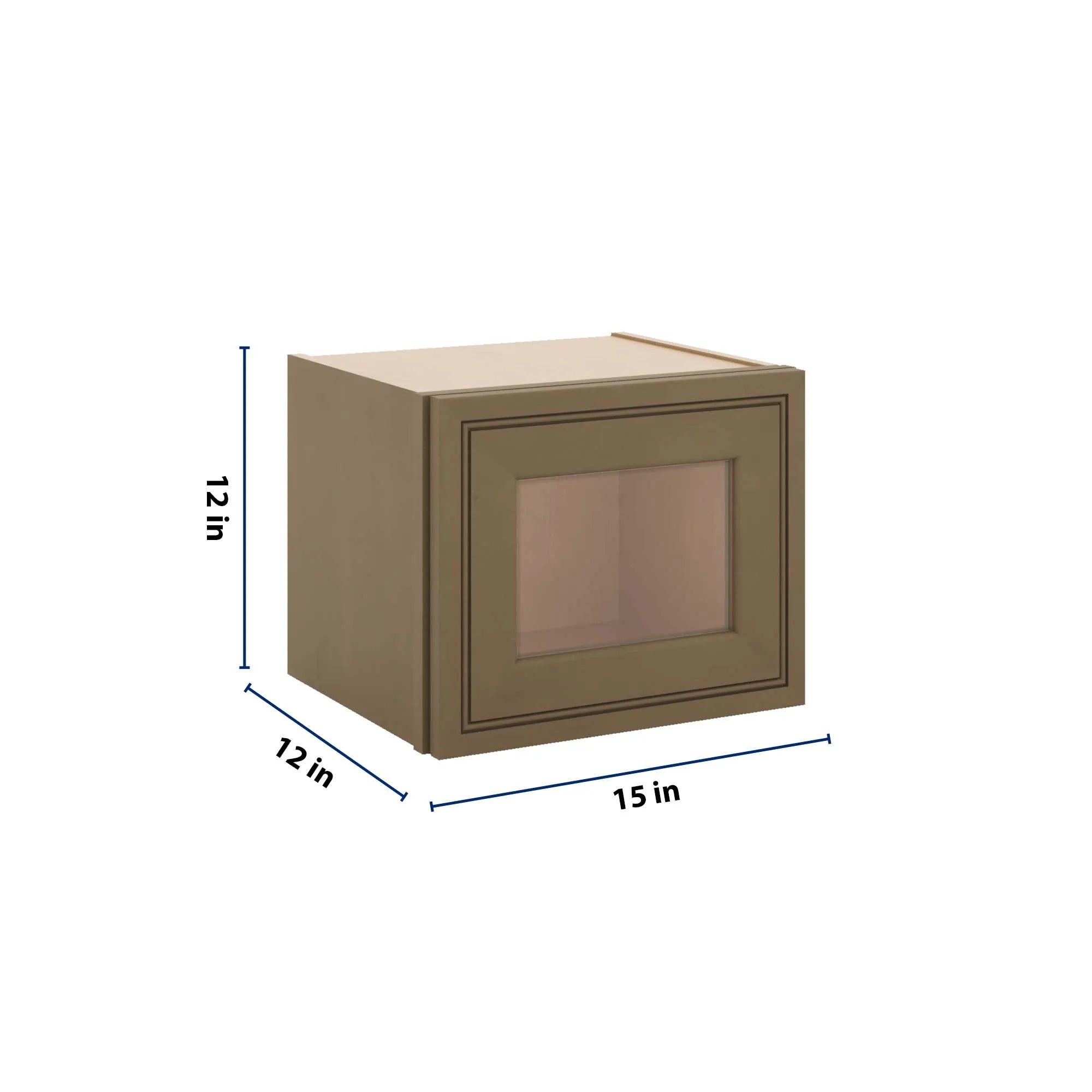 J&K Hazel H8 Wall Glass Cabinet - 15" W x 12" H (No Glass Insert)