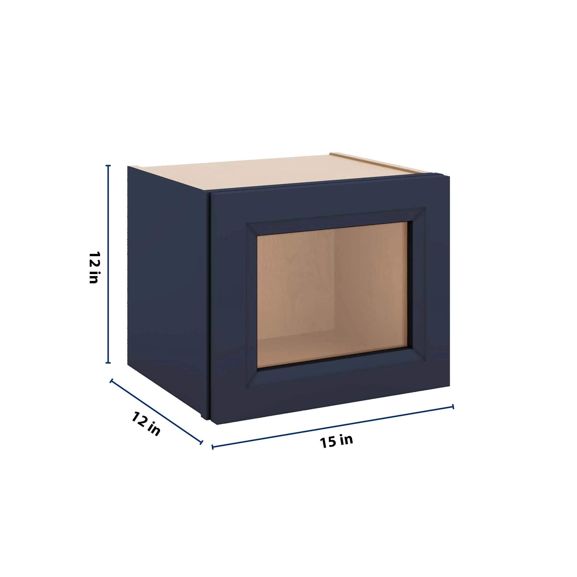 J&K Naval B7 Wall Glass Cabinet - 15" W x 12" H (No Glass Insert)