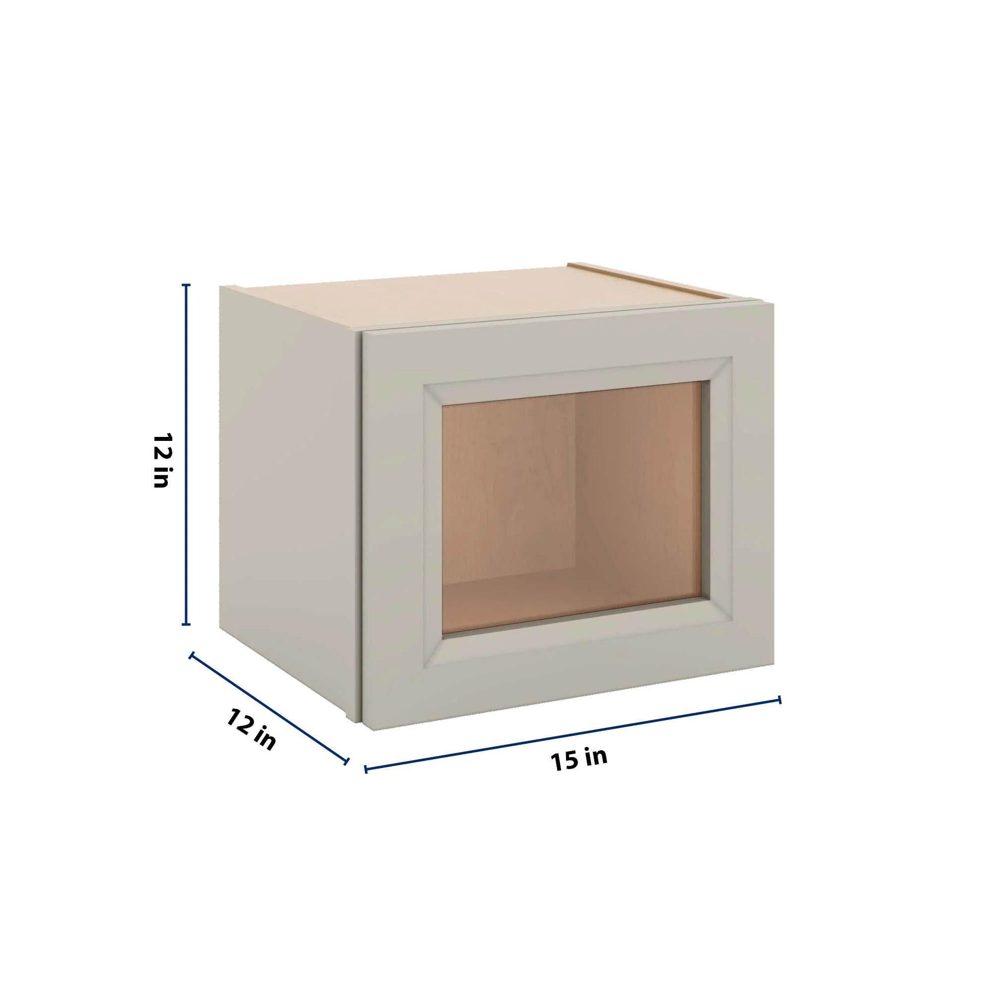 J&K Pebble B6 Wall Glass Cabinet - 15" W x 12" H (No Glass Insert)