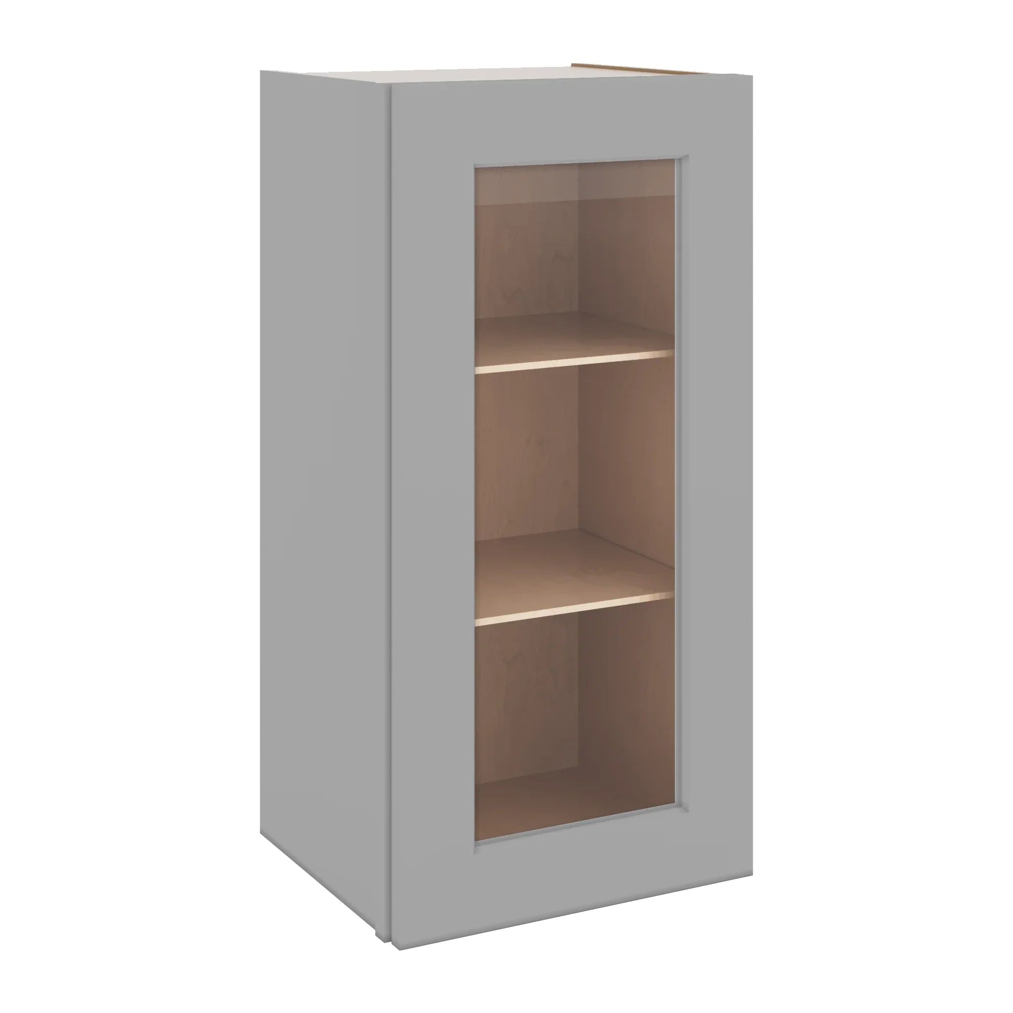 J&K Castle Grey S5 Wall Glass Cabinet - 15" W x 30" H (No Glass Insert)