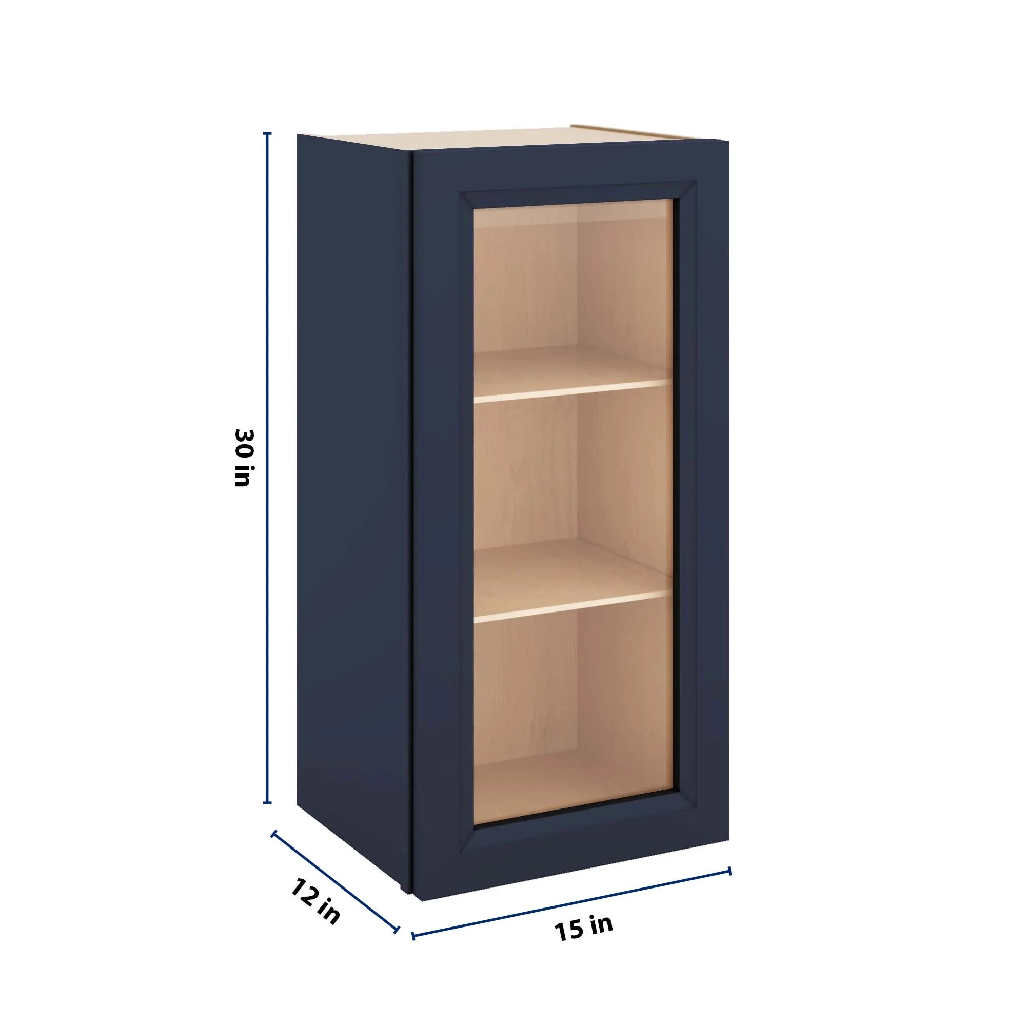 J&K Naval B7 Wall Glass Cabinet - 15" W x 30" H (No Glass Insert)