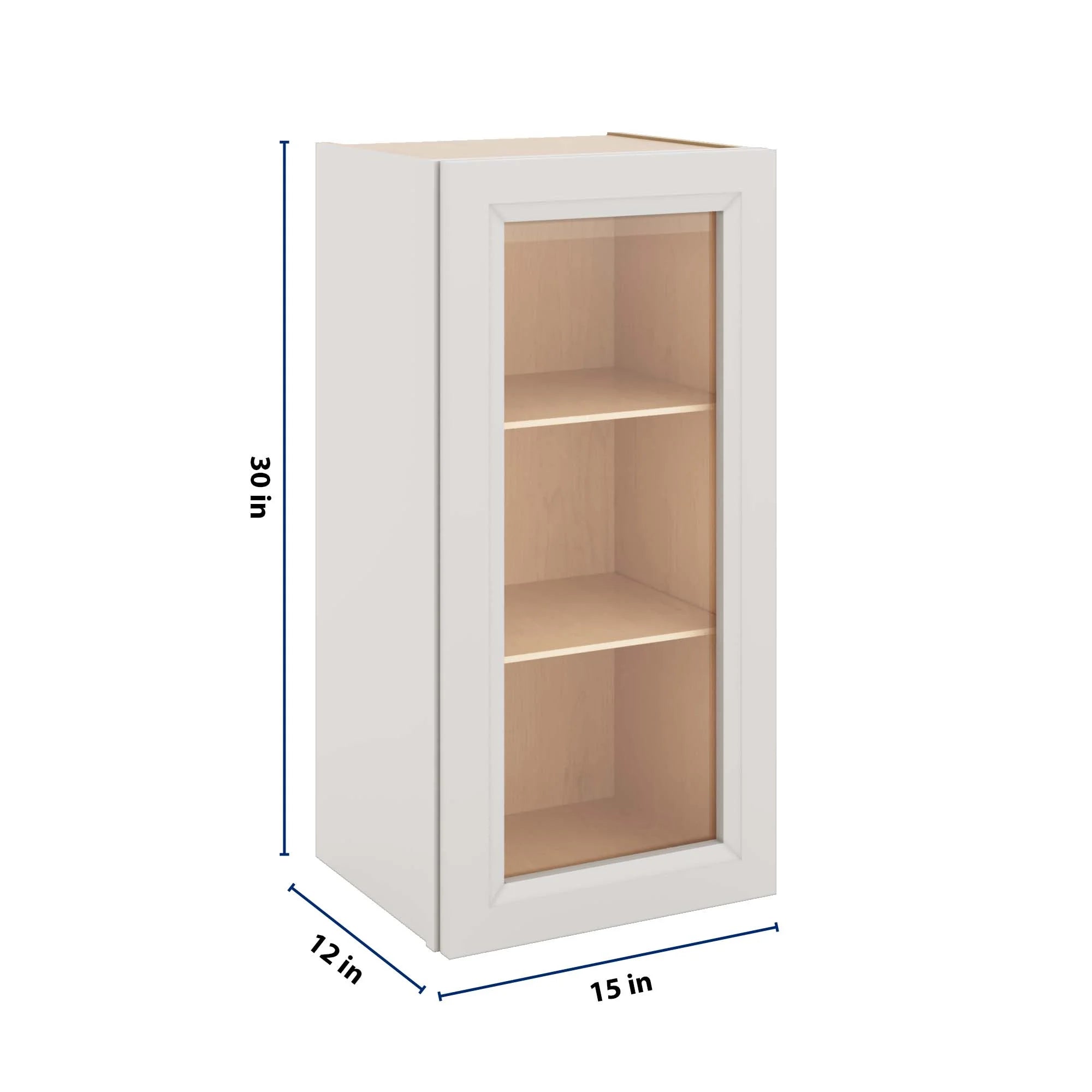 J&K Pure B5 Wall Glass Cabinet - 15" W x 30" H (No Glass Insert)