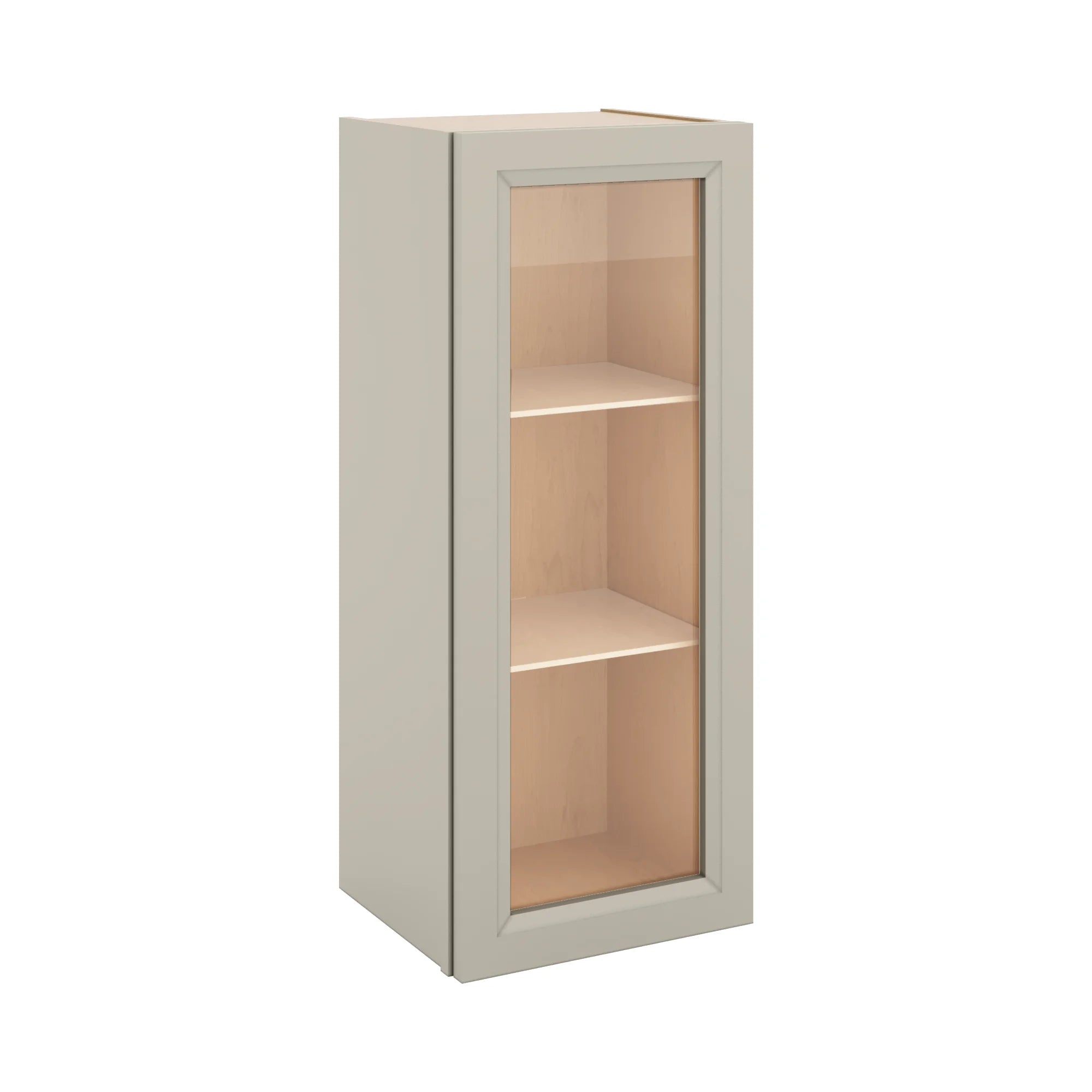 J&K Pebble B6 Wall Glass Cabinet - 15" W x 36" H (No Glass Insert)