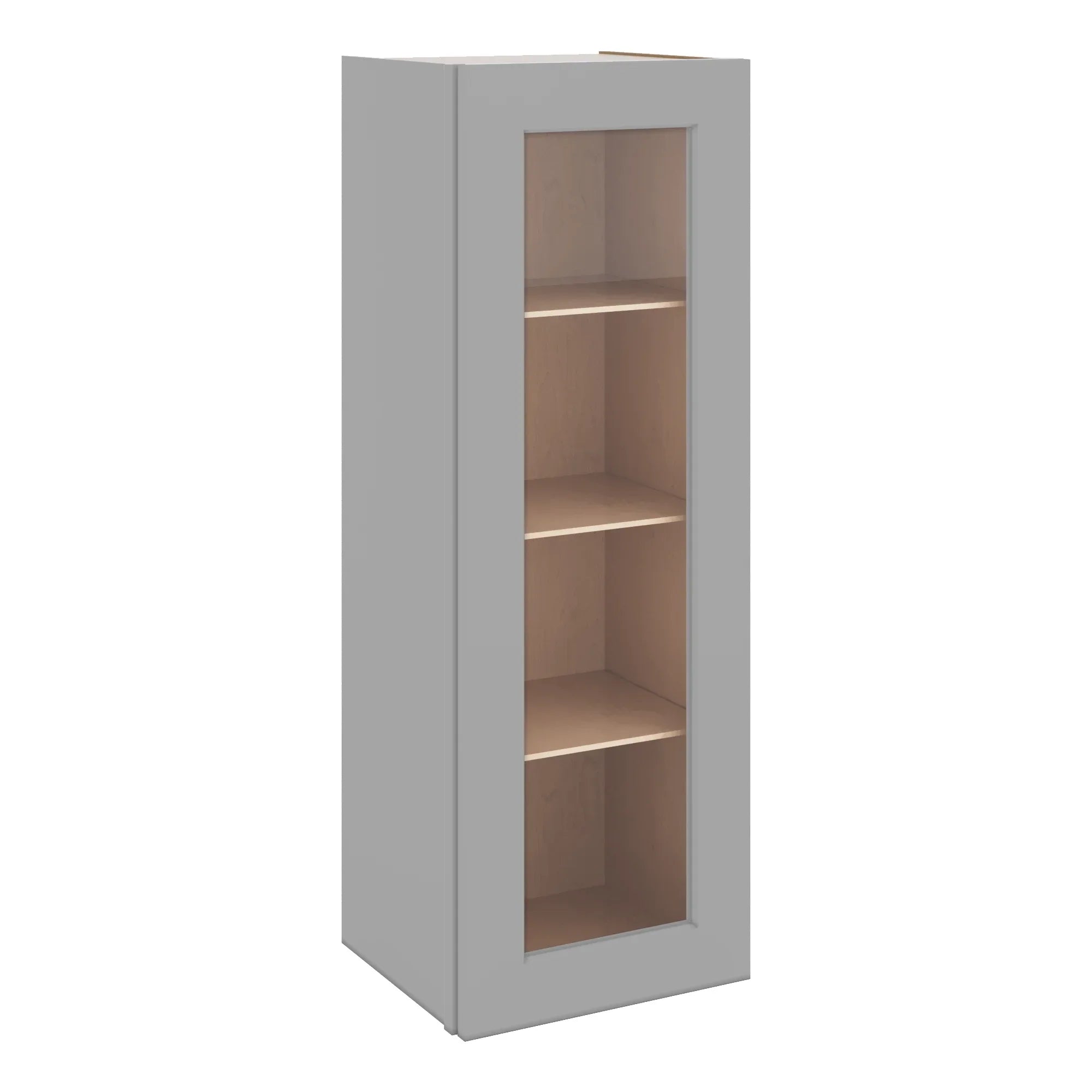 J&K Castle Grey S5 Wall Glass Cabinet - 15" W x 42" H (No Glass Insert)