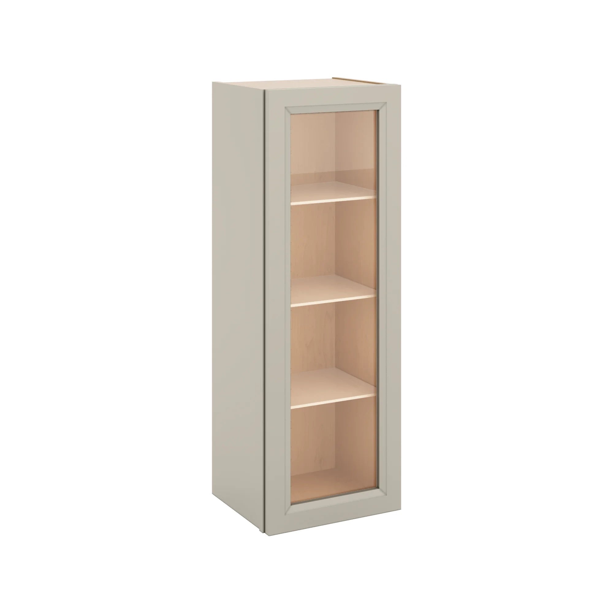 J&K Pebble B6 Wall Glass Cabinet - 15" W x 42" H (No Glass Insert)