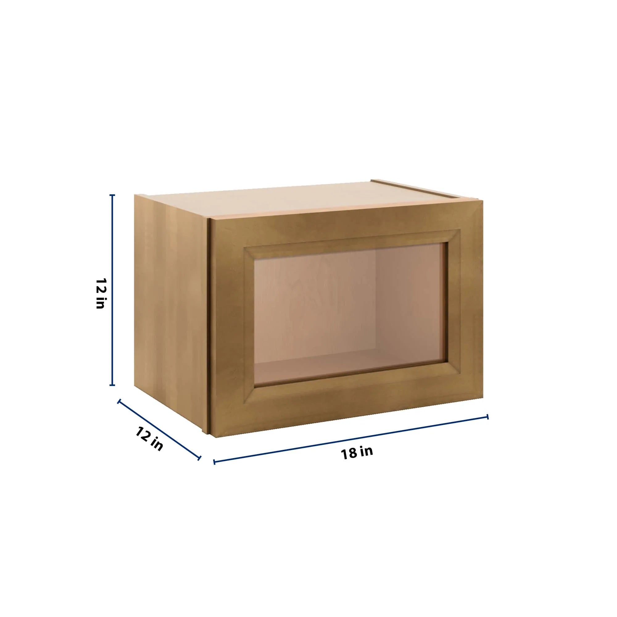 J&K Butterscotch B8 Wall Glass Cabinet - 18" W x 12" H (No Glass Insert)