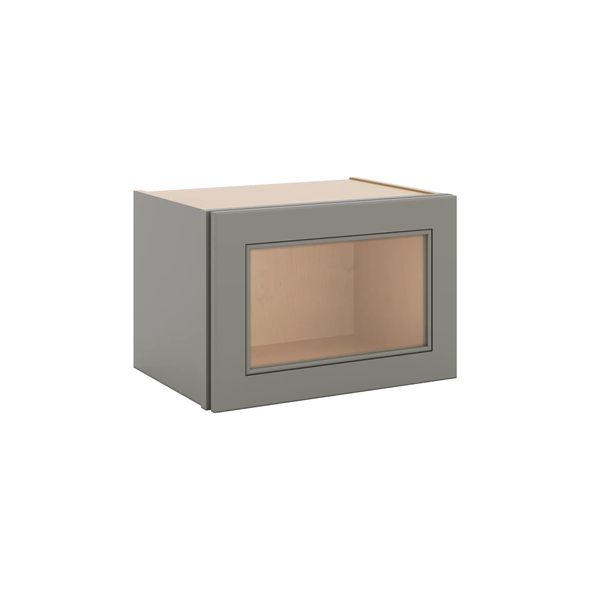 J&K Greige K3 Wall Glass Cabinet - 18" W x 12" H (No Glass Insert)