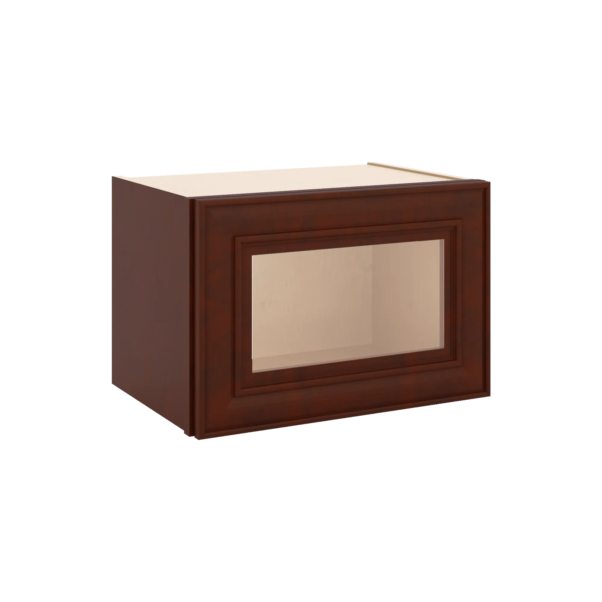 J&K Mahogany J5 Wall Glass Cabinet - 18" W x 12" H (No Glass Insert)
