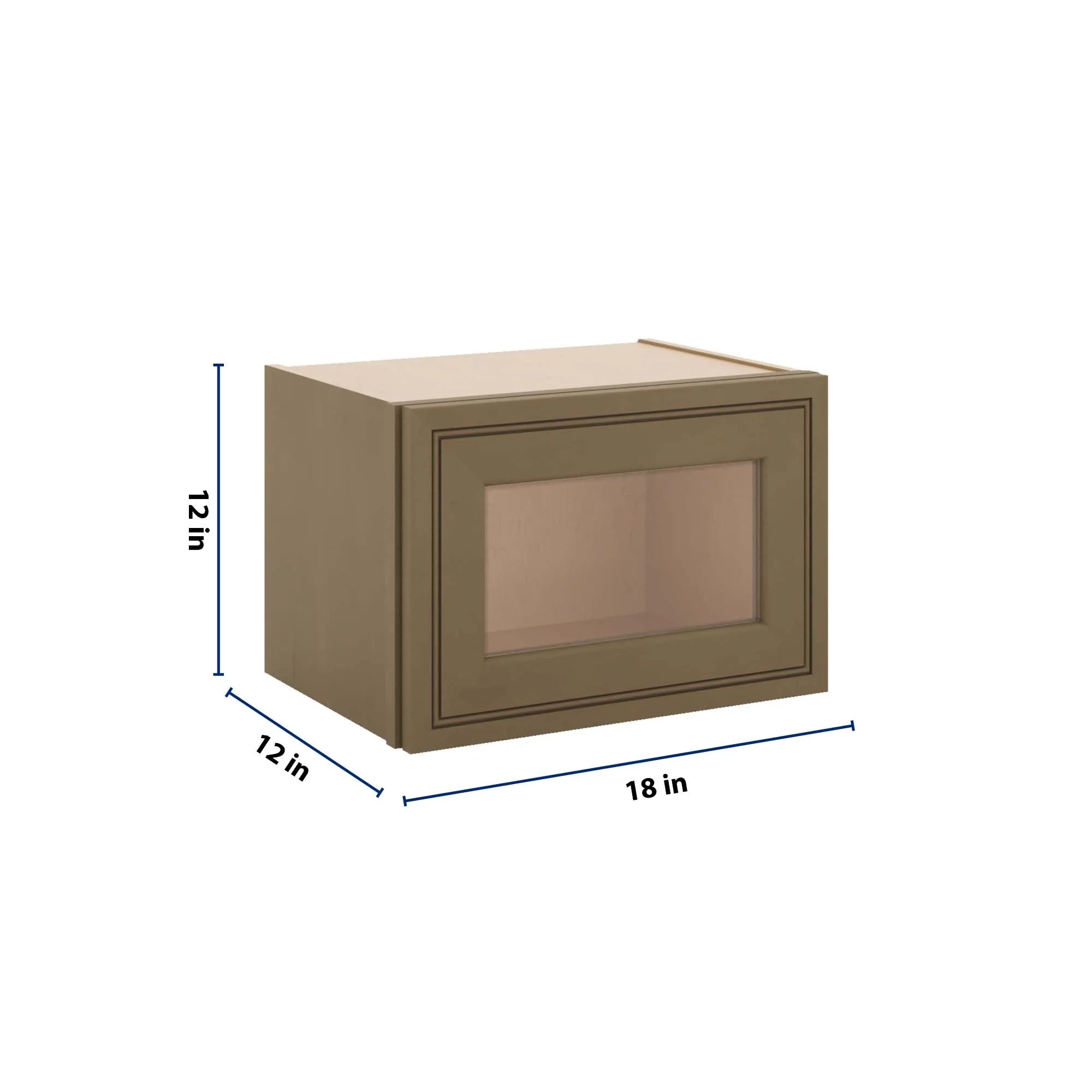 J&K Hazel H8 Wall Glass Cabinet - 18" W x 12" H (No Glass Insert)