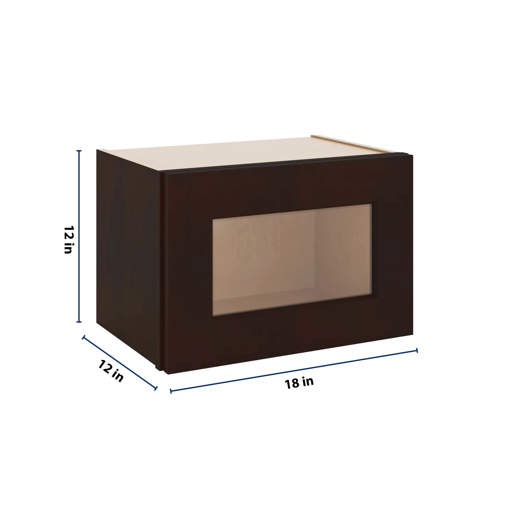 J&K Java Coffee S1 Wall Glass Cabinet - 18" W x 12" H (No Glass Insert)