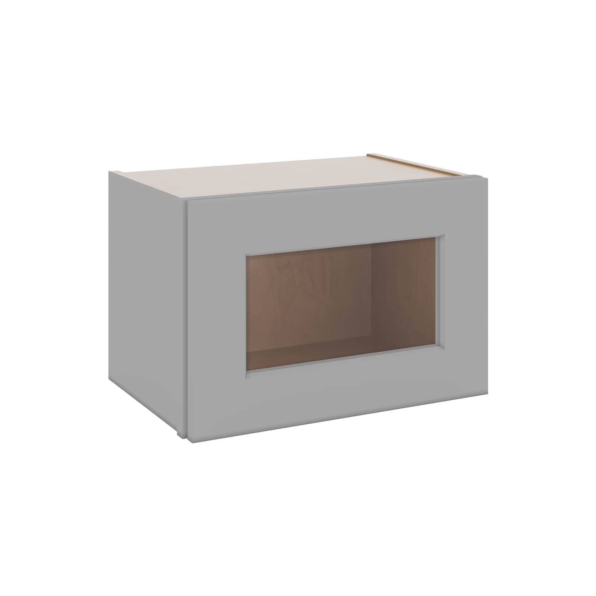 J&K Castle Grey S5 Wall Glass Cabinet - 18" W x 12" H (No Glass Insert)