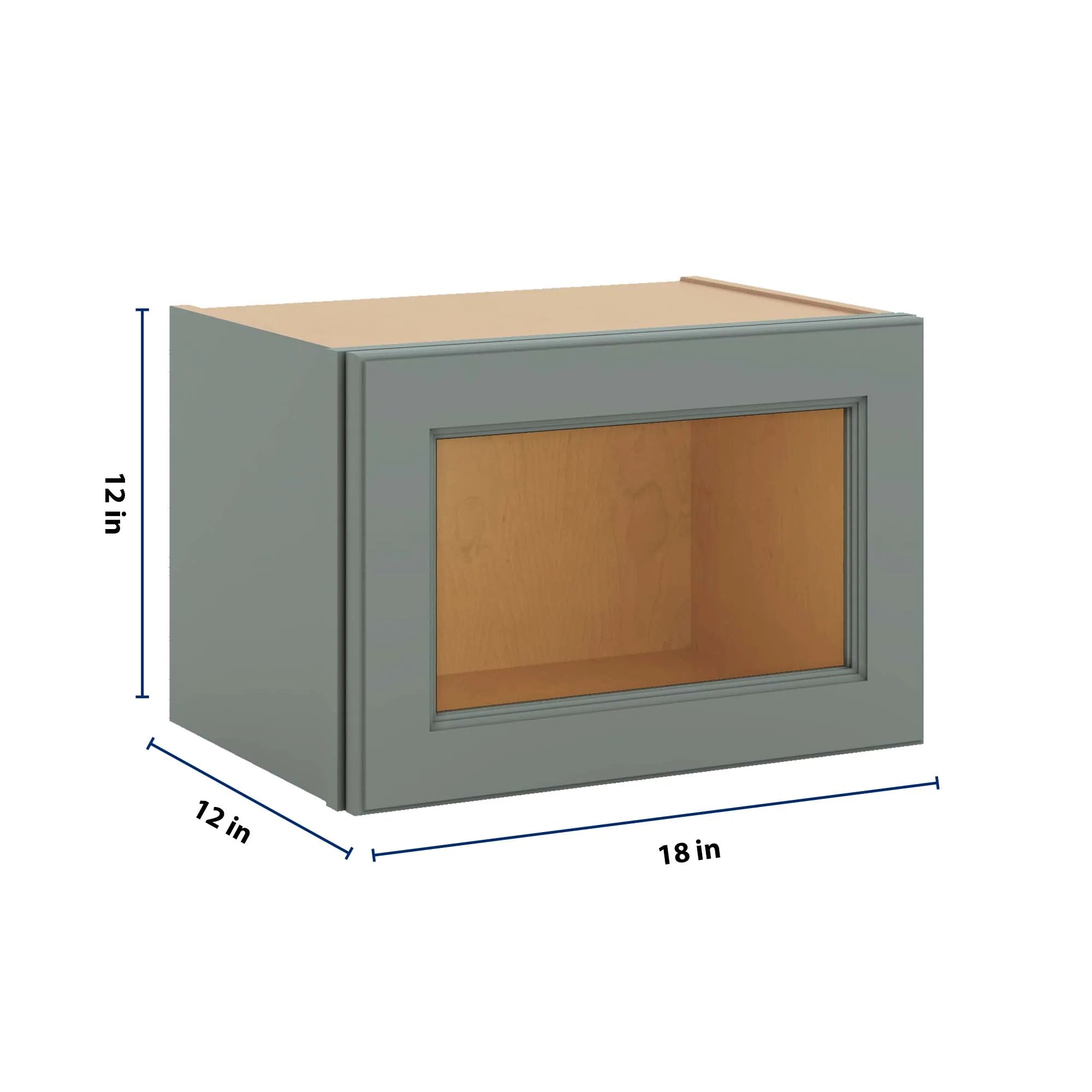 J&K Sage E3 Wall Glass Cabinet - 18" W x 12" H (No Glass Insert)