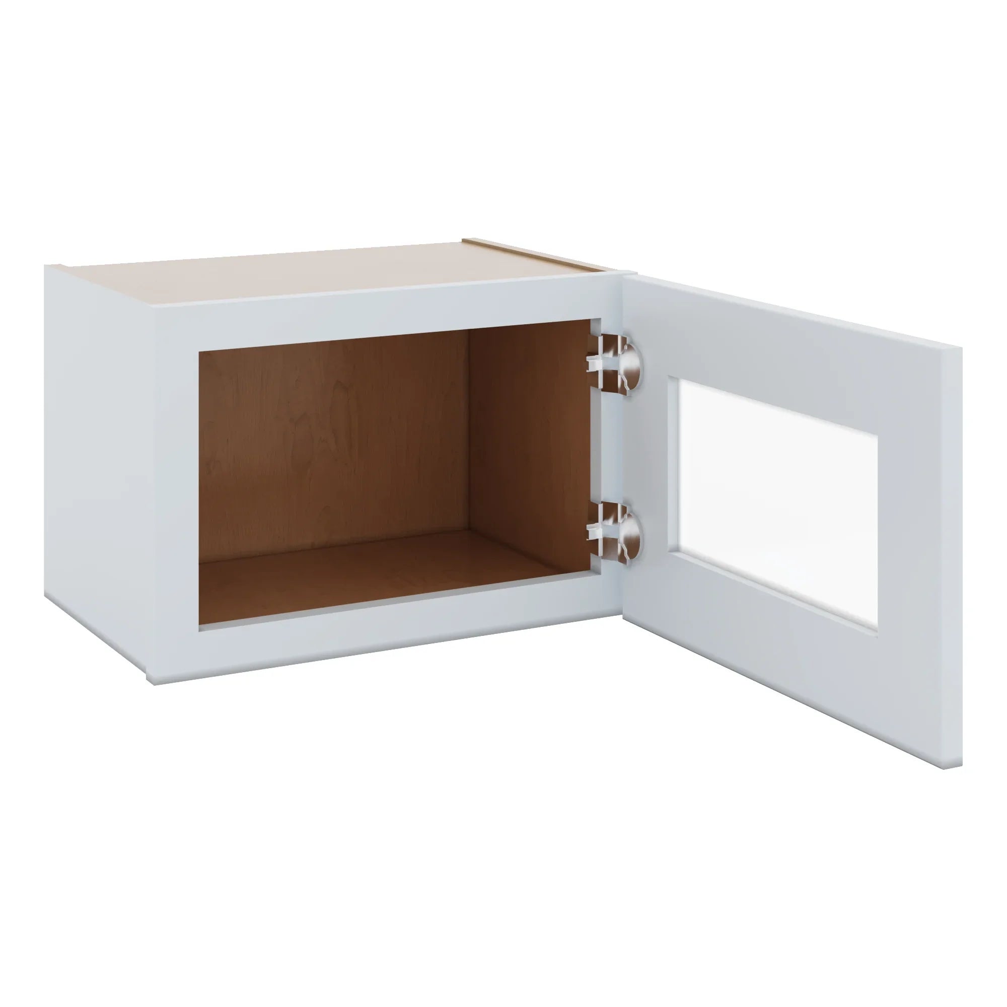 J&K White Shaker S8 Wall Glass Cabinet 18" W x 12" H (No Glass Insert)