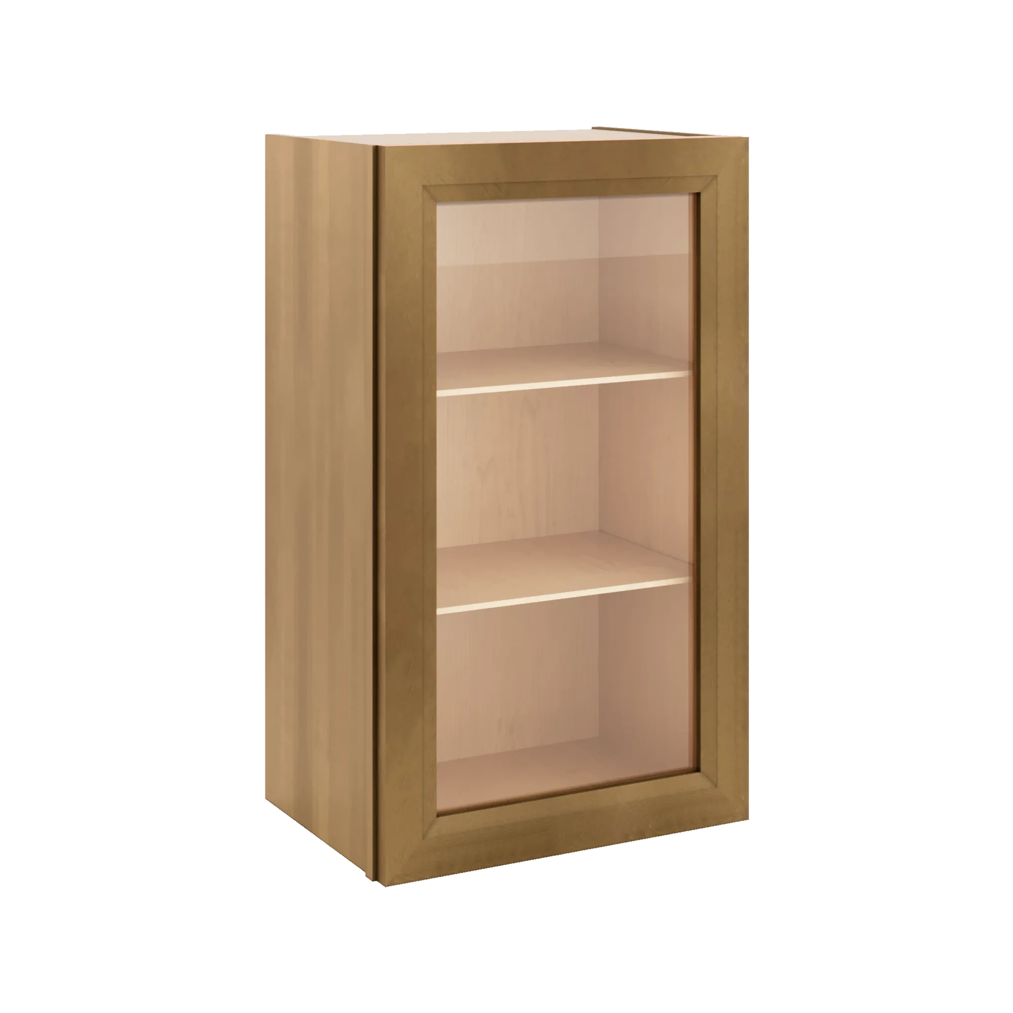 J&K Butterscotch B8 Wall Glass Cabinet - 18" W x 30" H (No Glass Insert)