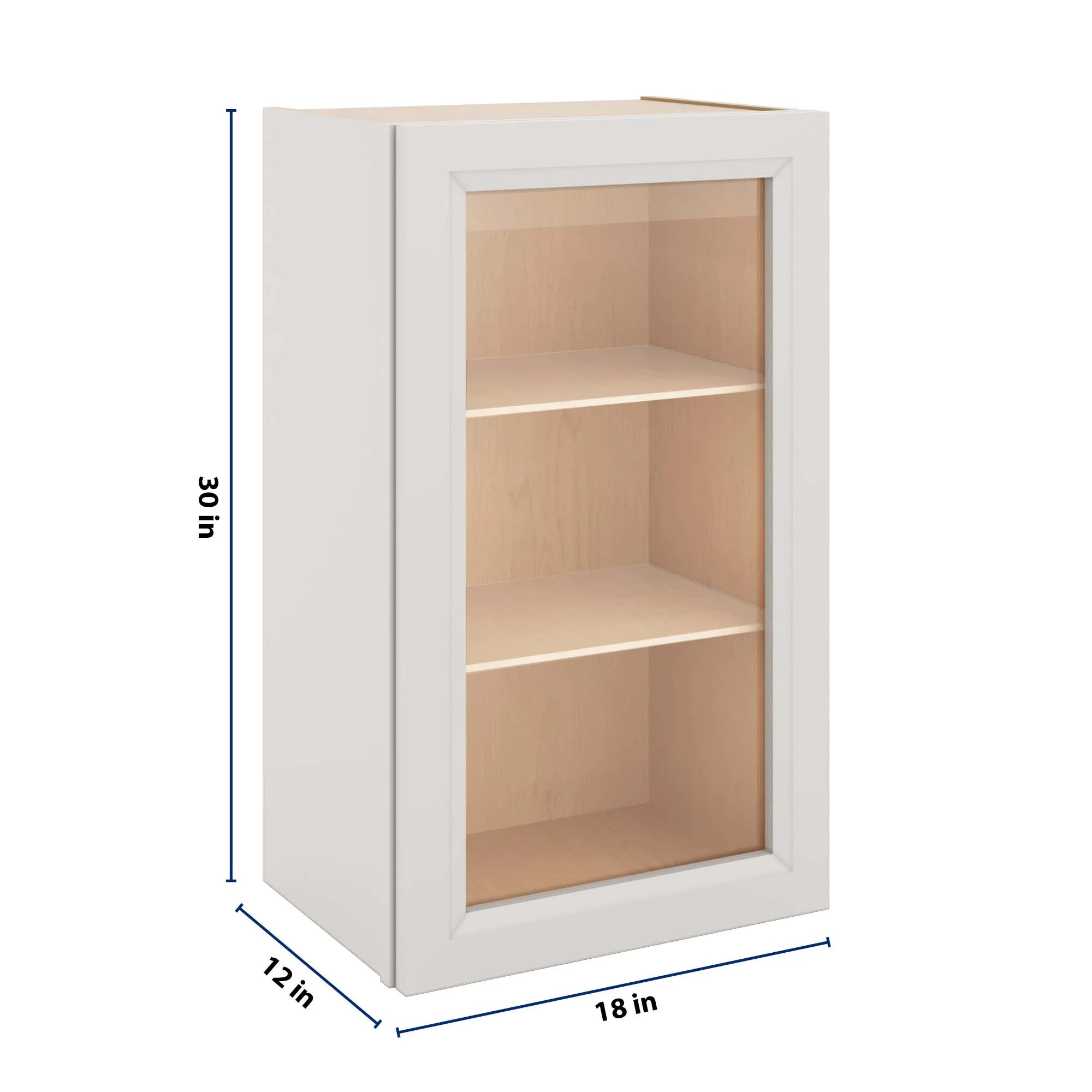 J&K Pure B5 Wall Glass Cabinet - 18" W x 30" H (No Glass Insert)