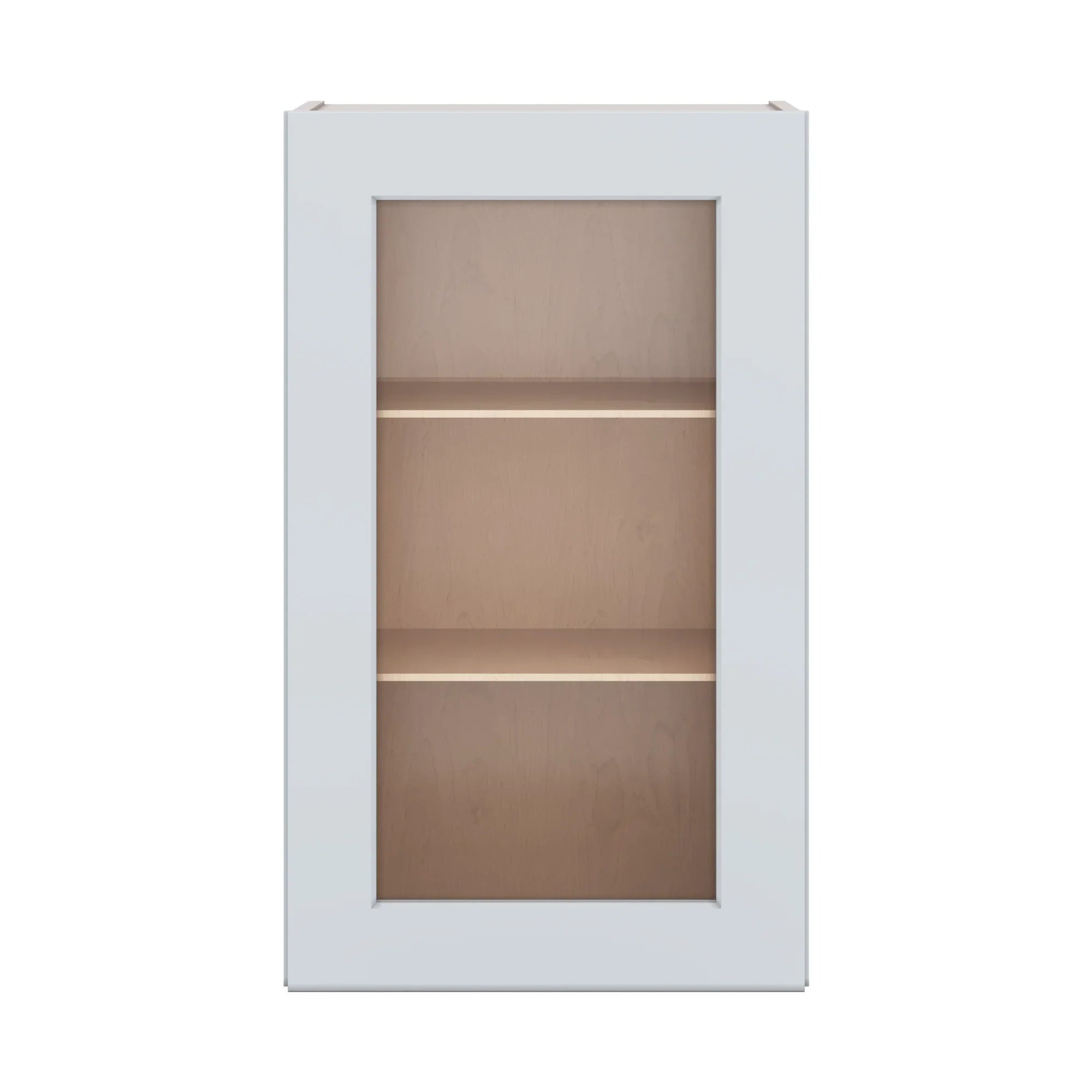 J&K White Shaker S8 Wall Glass Cabinet 18" W x 30" H (No Glass Insert)