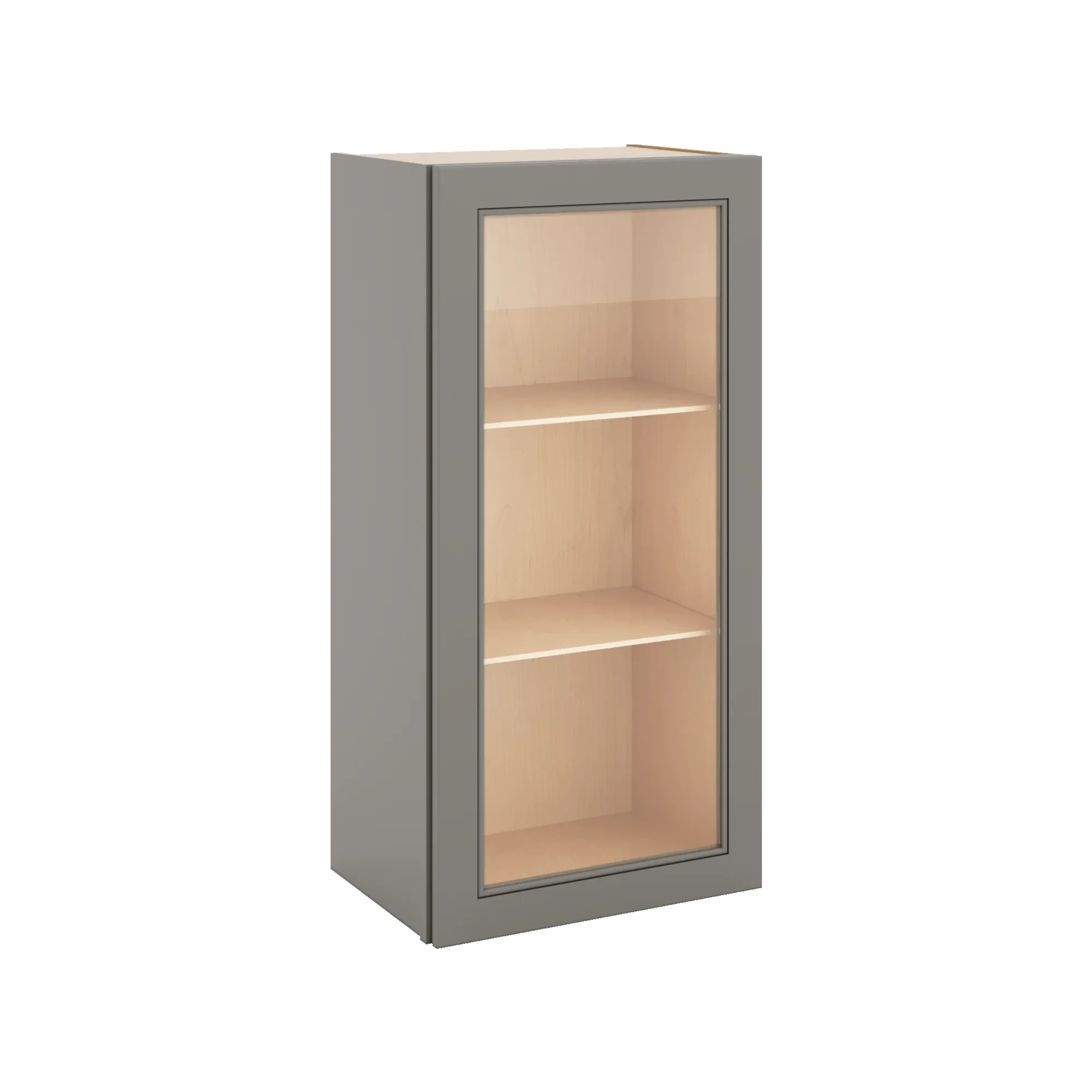 J&K Greige K3 Wall Glass Cabinet - 18" W x 36" H (No Glass Insert)