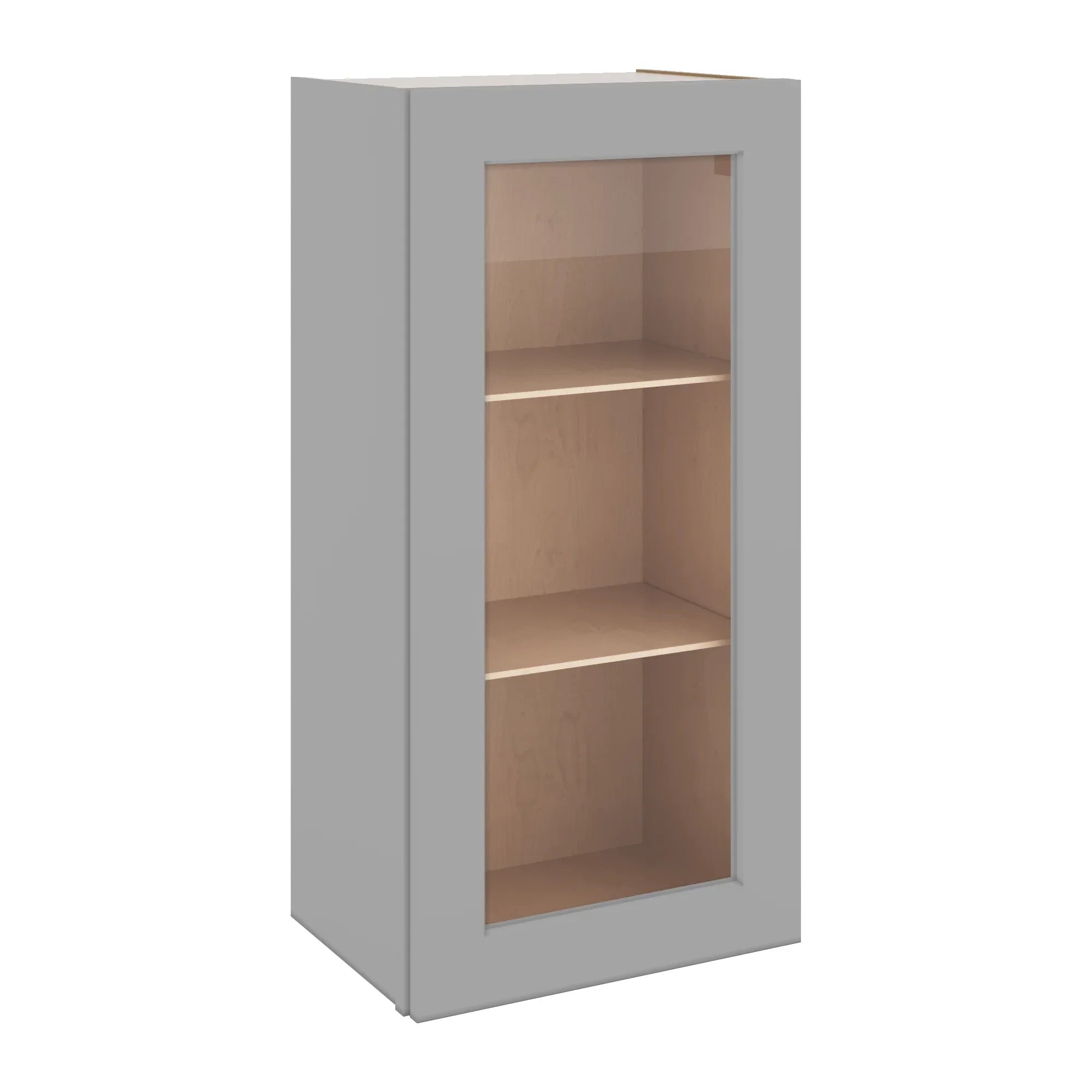 J&K Castle Grey S5 Wall Glass Cabinet - 18" W x 36" H (No Glass Insert)