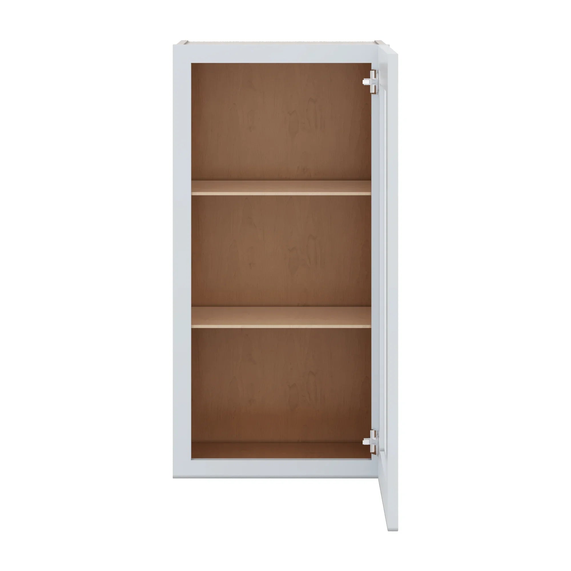J&K White Shaker S8 Wall Glass Cabinet 18" W x 36" H (No Glass Insert)