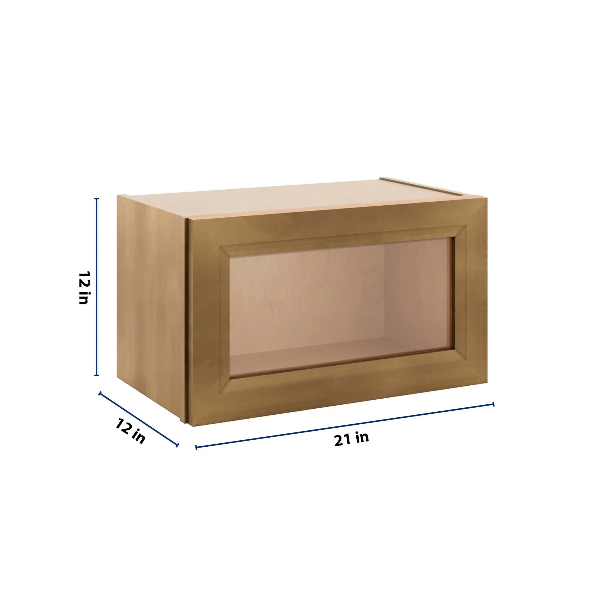J&K Butterscotch B8 Wall Glass Cabinet - 21" W x 12" H (No Glass Insert)