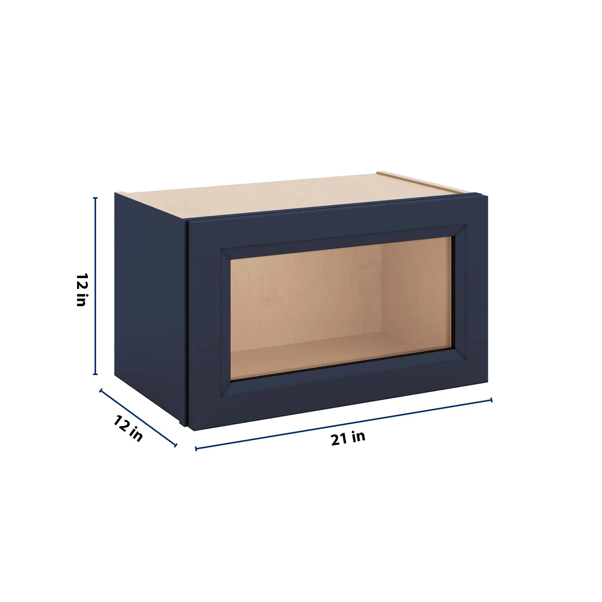 J&K Naval B7 Wall Glass Cabinet - 21" W x 12" H (No Glass Insert)