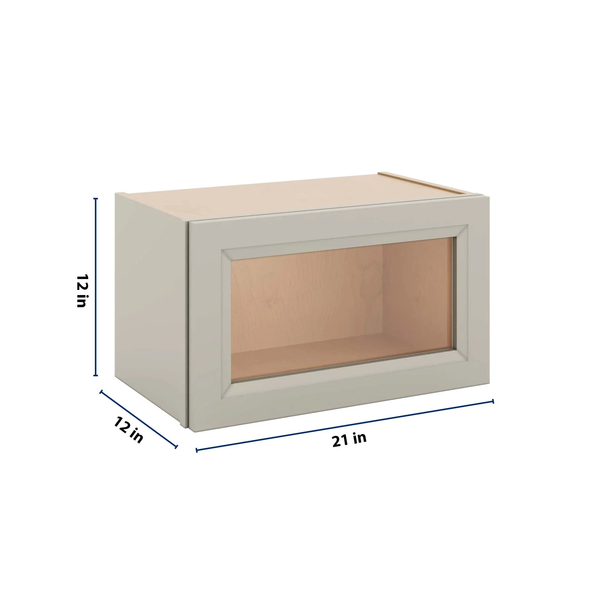 J&K Pebble B6 Wall Glass Cabinet - 21" W x 12" H (No Glass Insert)