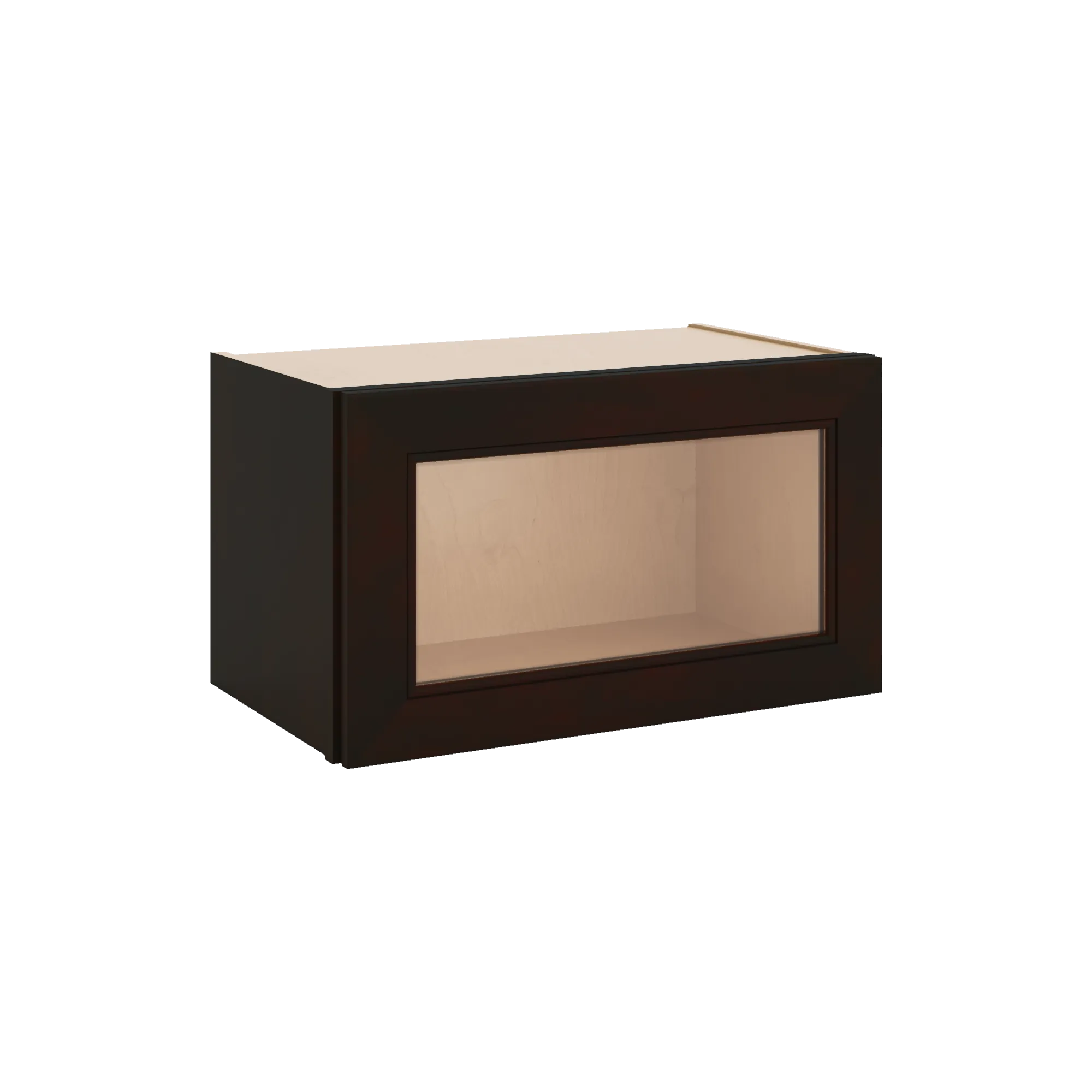 J&K Espresso K8 Wall Glass Cabinet - 21" W x 12" H (No Glass Insert)