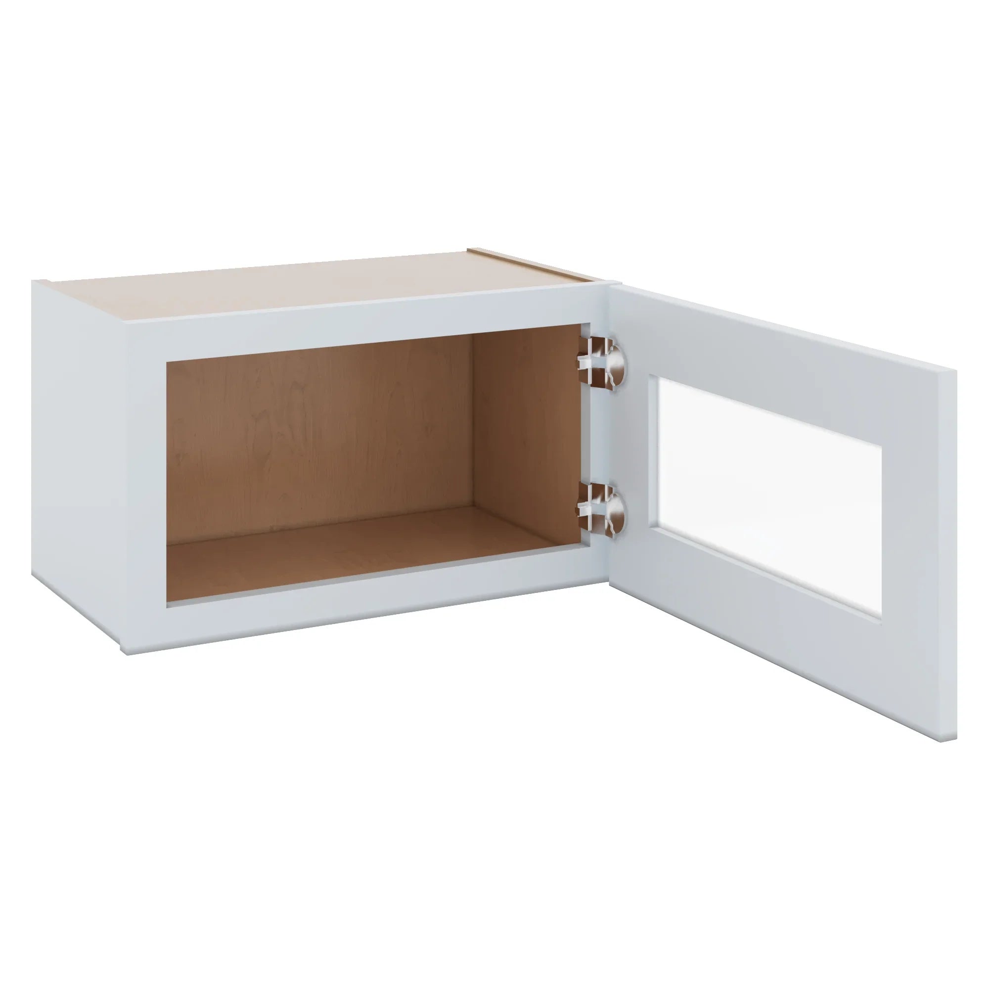 J&K White Shaker S8 Wall Glass Cabinet 21" W x 12" H (No Glass Insert)