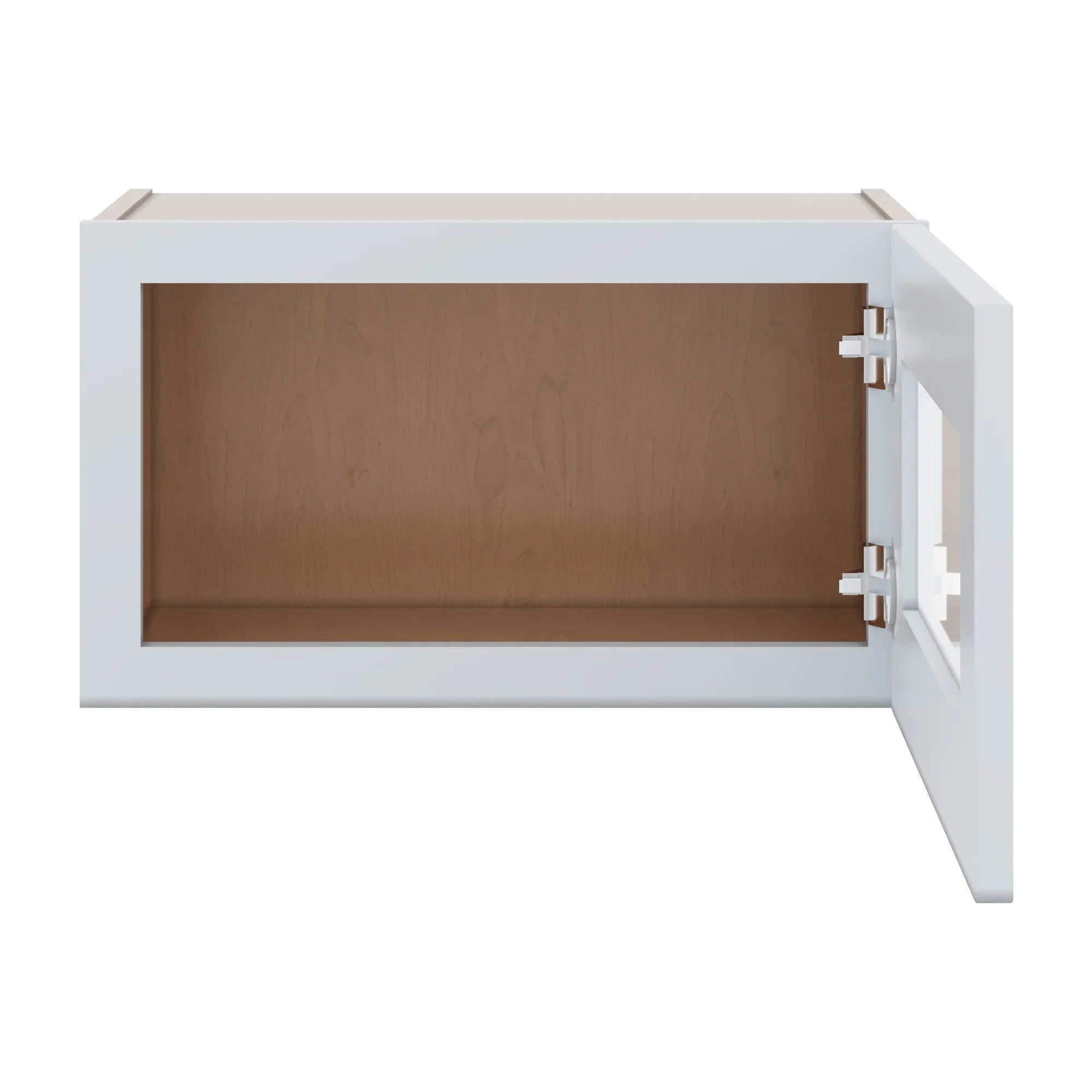 J&K White Shaker S8 Wall Glass Cabinet 21" W x 12" H (No Glass Insert)