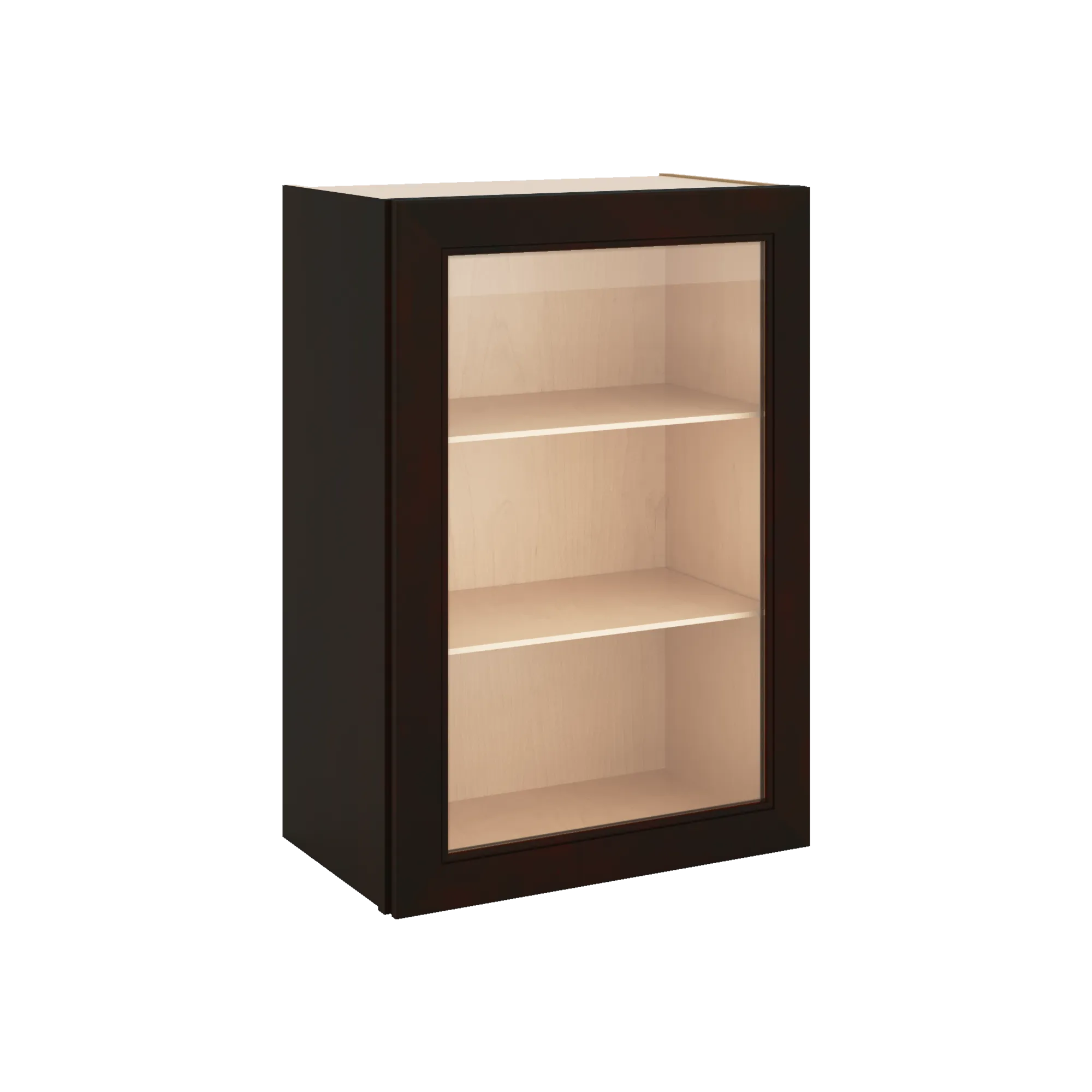 J&K Espresso K8 Wall Glass Cabinet - 21" W x 30" H (No Glass Insert)