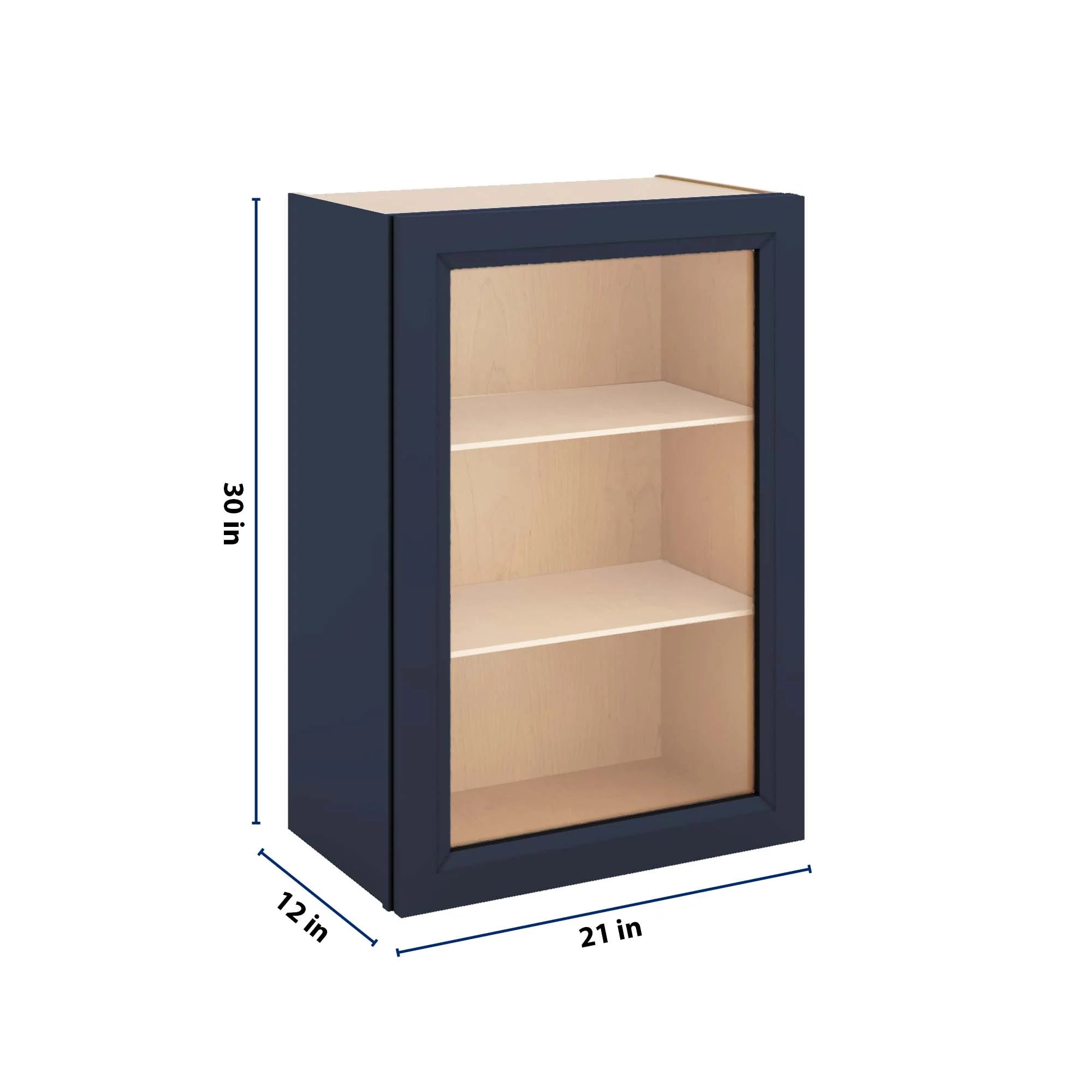 J&K Naval B7 Wall Glass Cabinet - 21" W x 30" H (No Glass Insert)