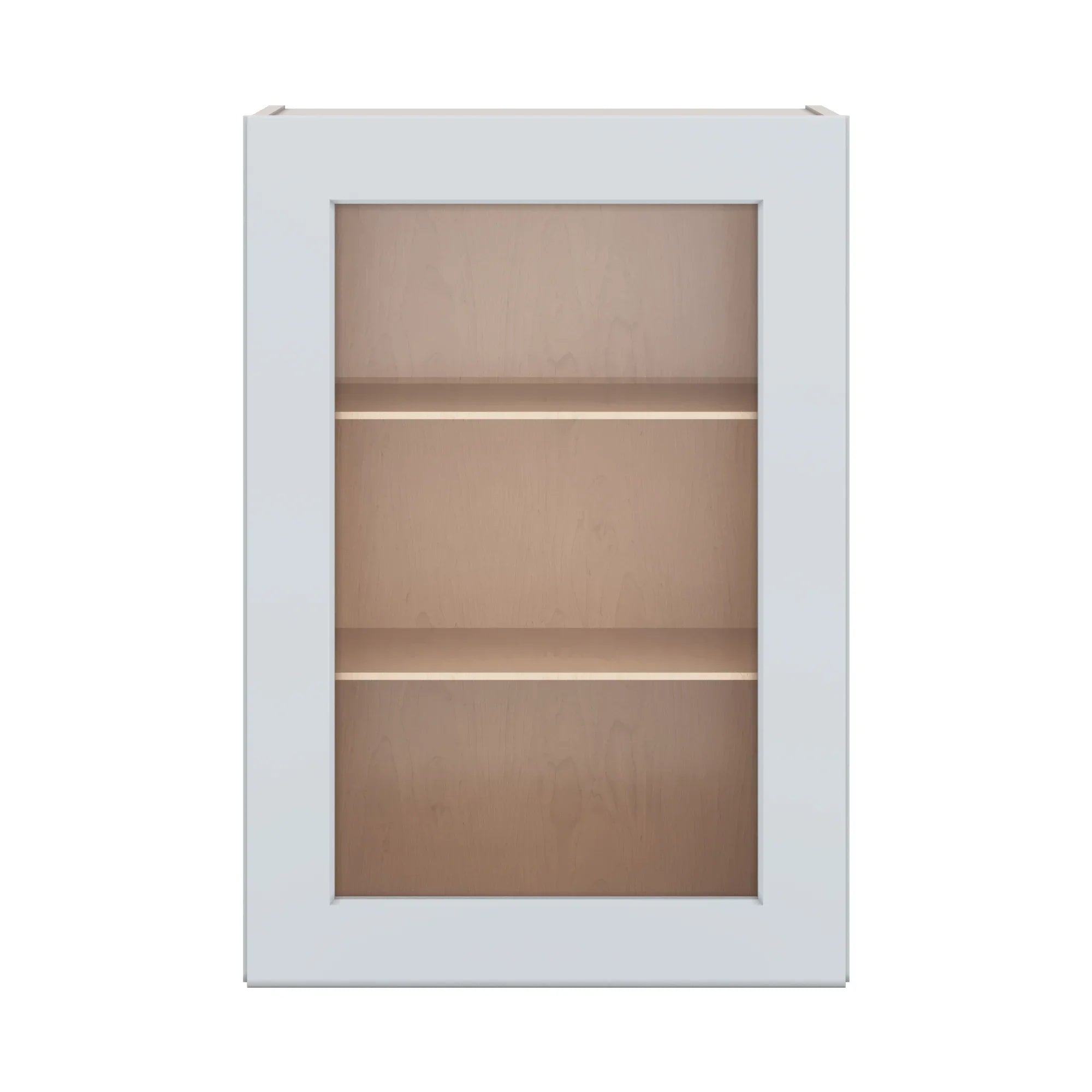 J&K White Shaker S8 Wall Glass Cabinet 21" W x 30" H (No Glass Insert)