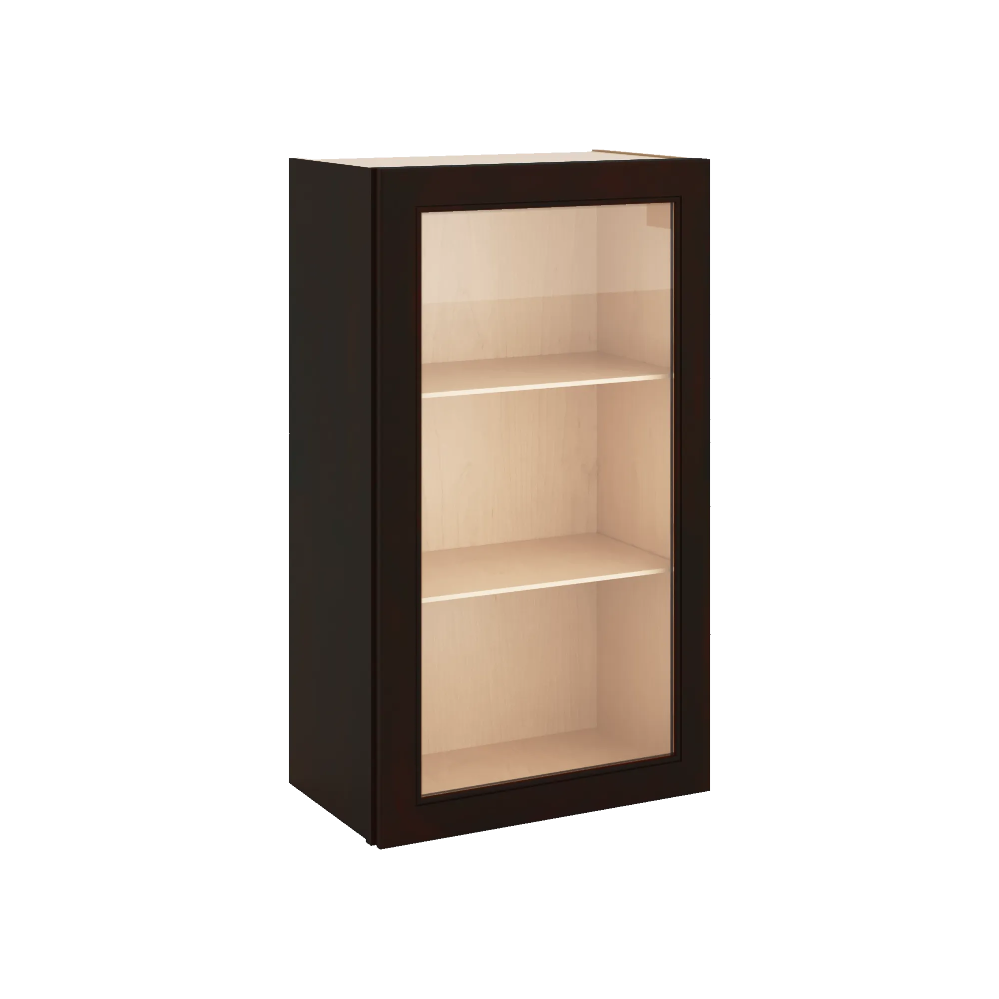 J&K Espresso K8 Wall Glass Cabinet - 21" W x 36" H (No Glass Insert)