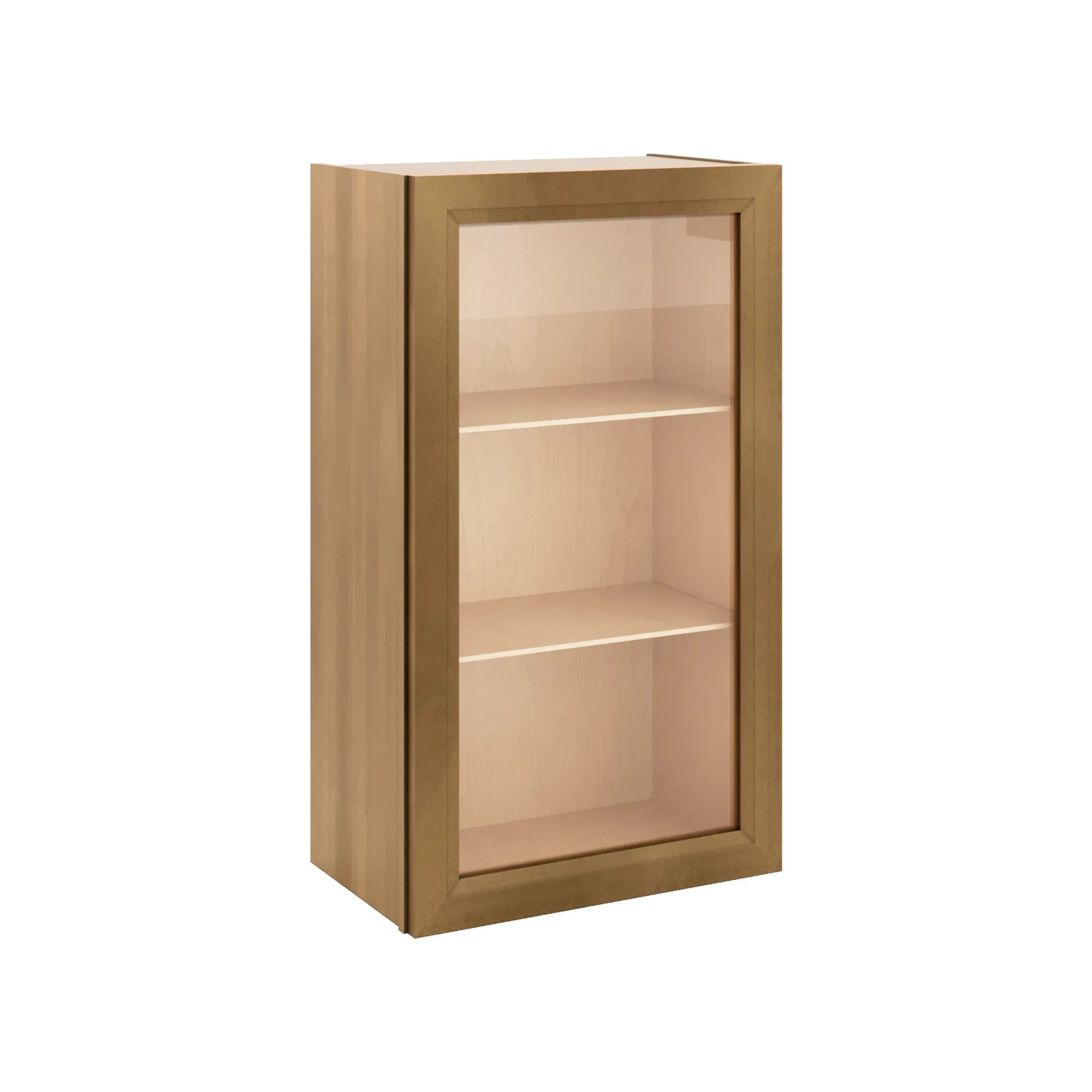 J&K Butterscotch B8 Wall Glass Cabinet - 21" W x 36" H (No Glass Insert)