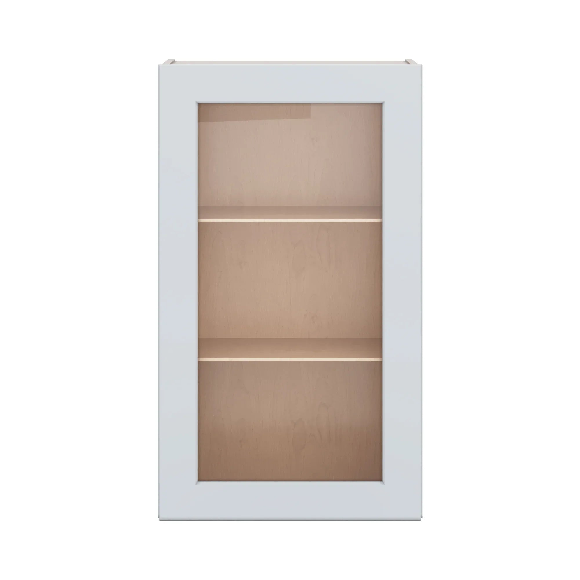 J&K White Shaker S8 Wall Glass Cabinet 21" W x 36" H (No Glass Insert)