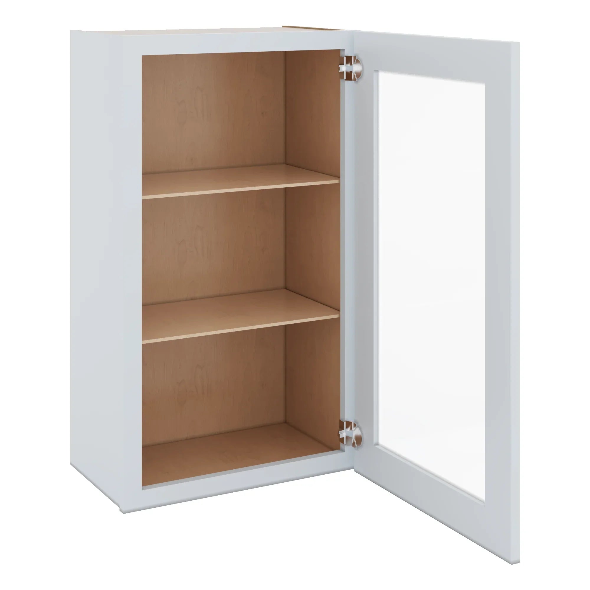 J&K White Shaker S8 Wall Glass Cabinet 21" W x 36" H (No Glass Insert)