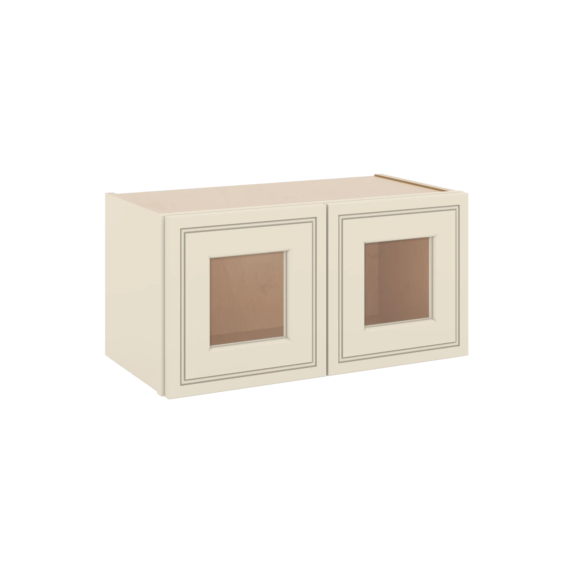 J&K Pearl Glazed H9 Wall Glass Cabinet - 24" W x 12" H (No Glass Insert)