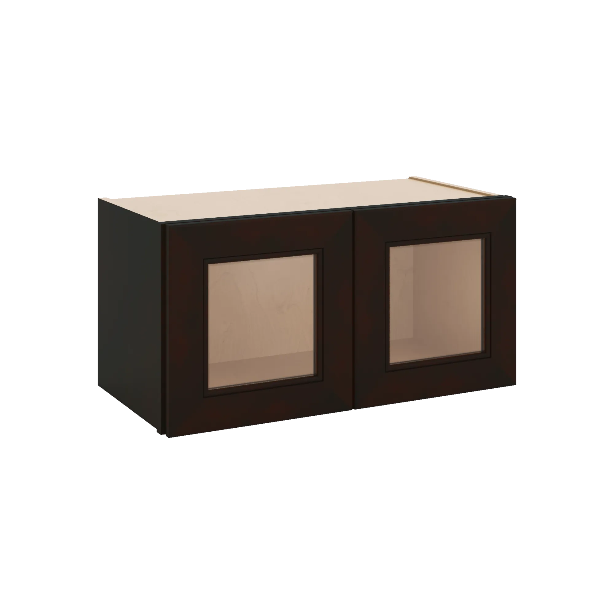 J&K Espresso K8 Wall Glass Cabinet - 24" W x 12" H (No Glass Insert)