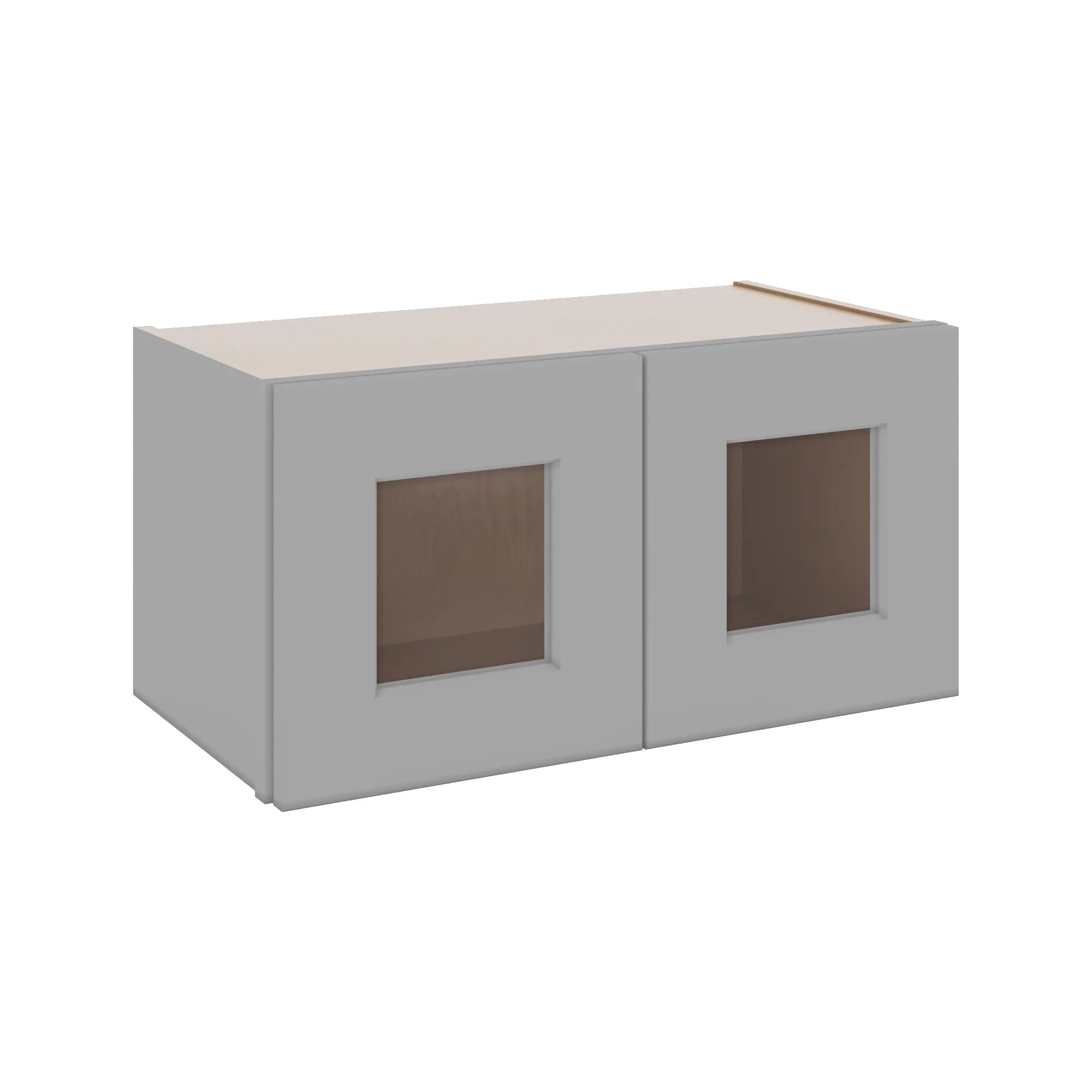J&K Castle Grey S5 Wall Glass Cabinet - 24" W x 12" H (No Glass Insert)
